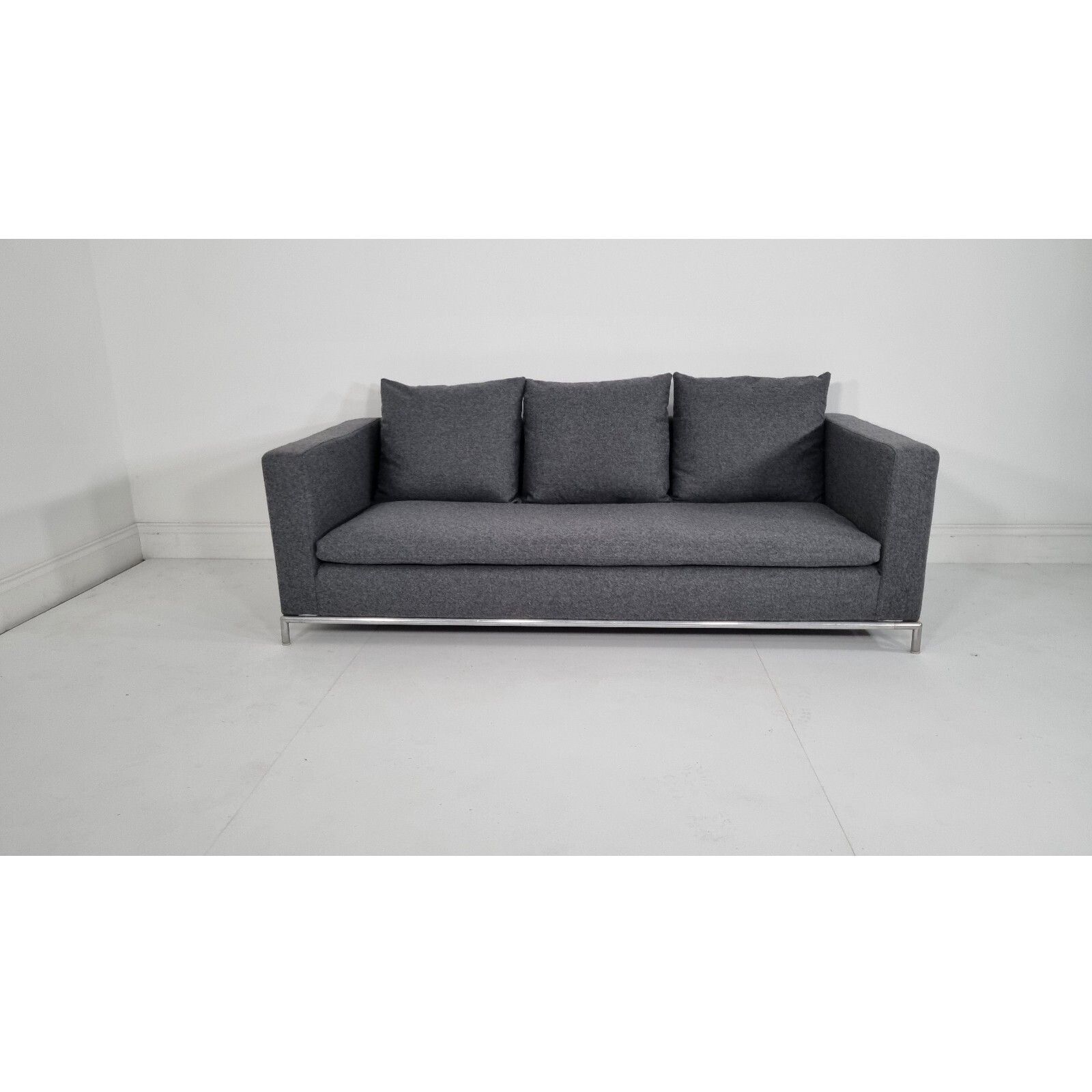 Bb Italia George 3 Seater Sofa In Charcoal Wool Impeccable Condition