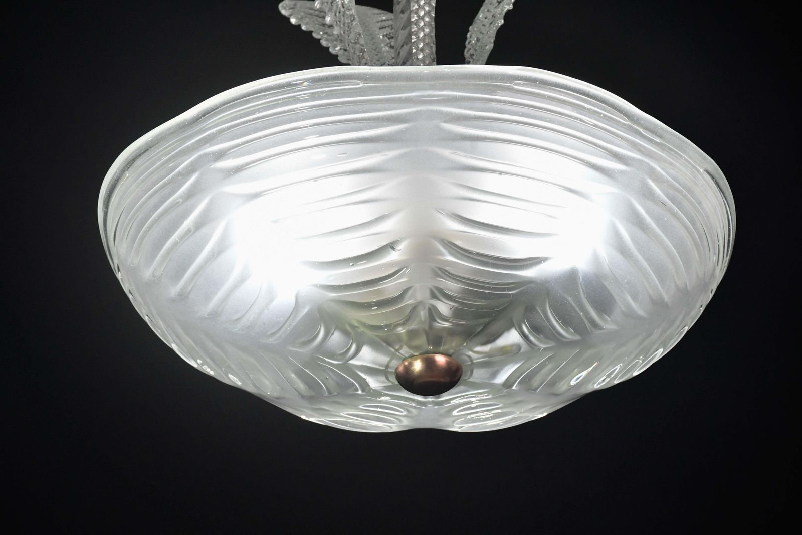 Luxury Barovier & Toso Chandelier, Murano Pulegoso Glass, 1950s photo 3200.0