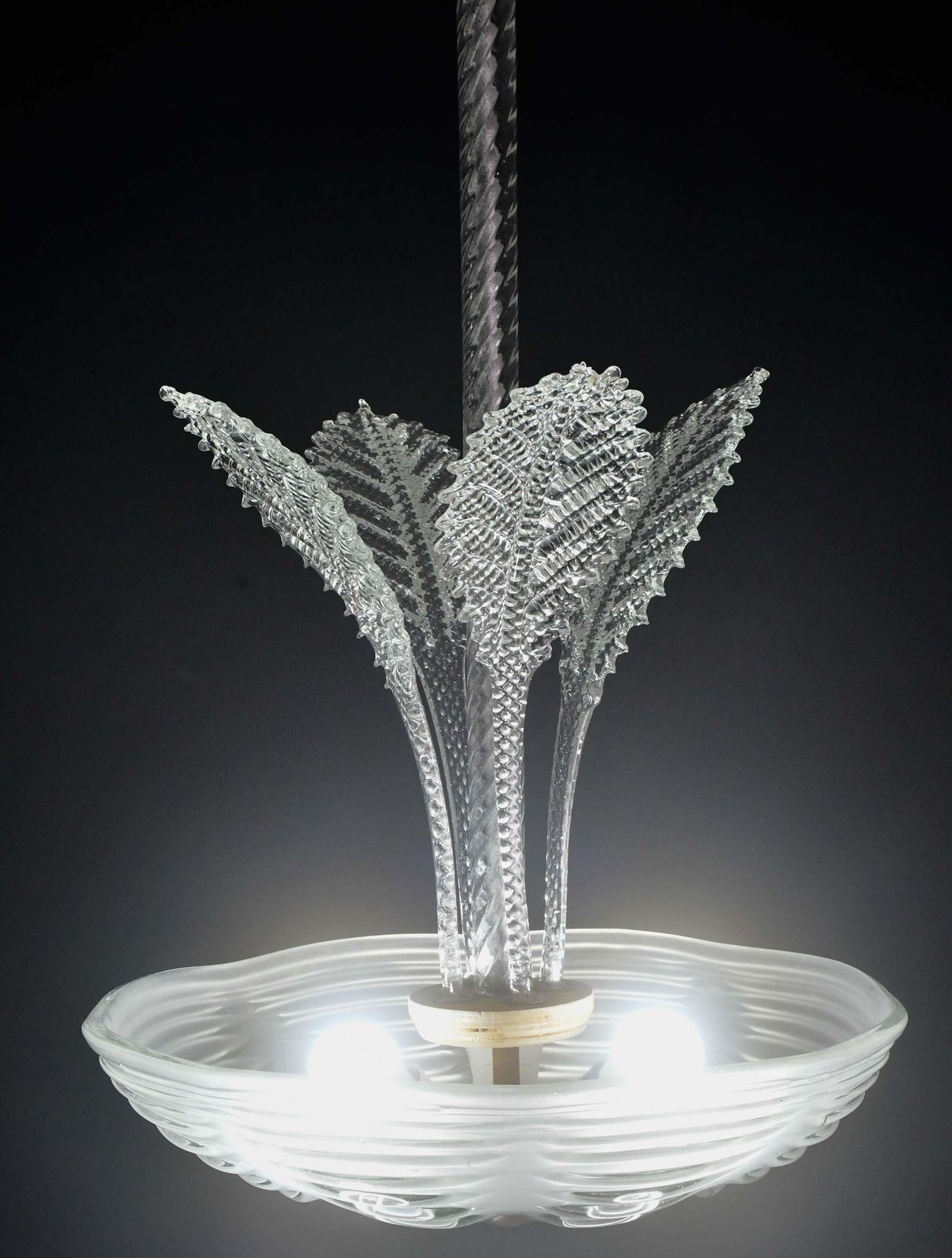 Luxury Barovier & Toso Chandelier, Murano Pulegoso Glass, 1950s photo vinterior