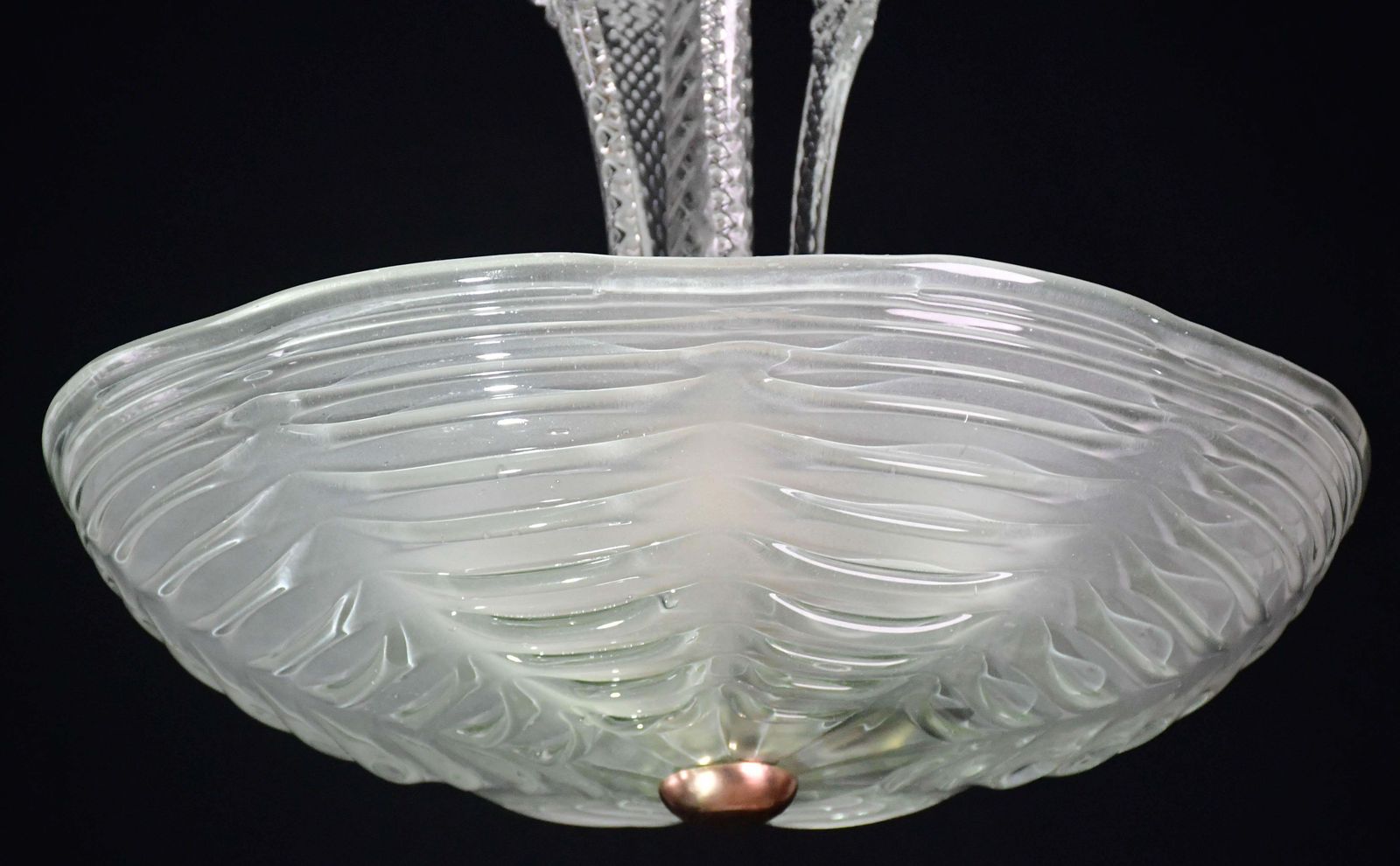 photo for sale Luxury Barovier & Toso Chandelier, Murano Pulegoso Glass, 1950s