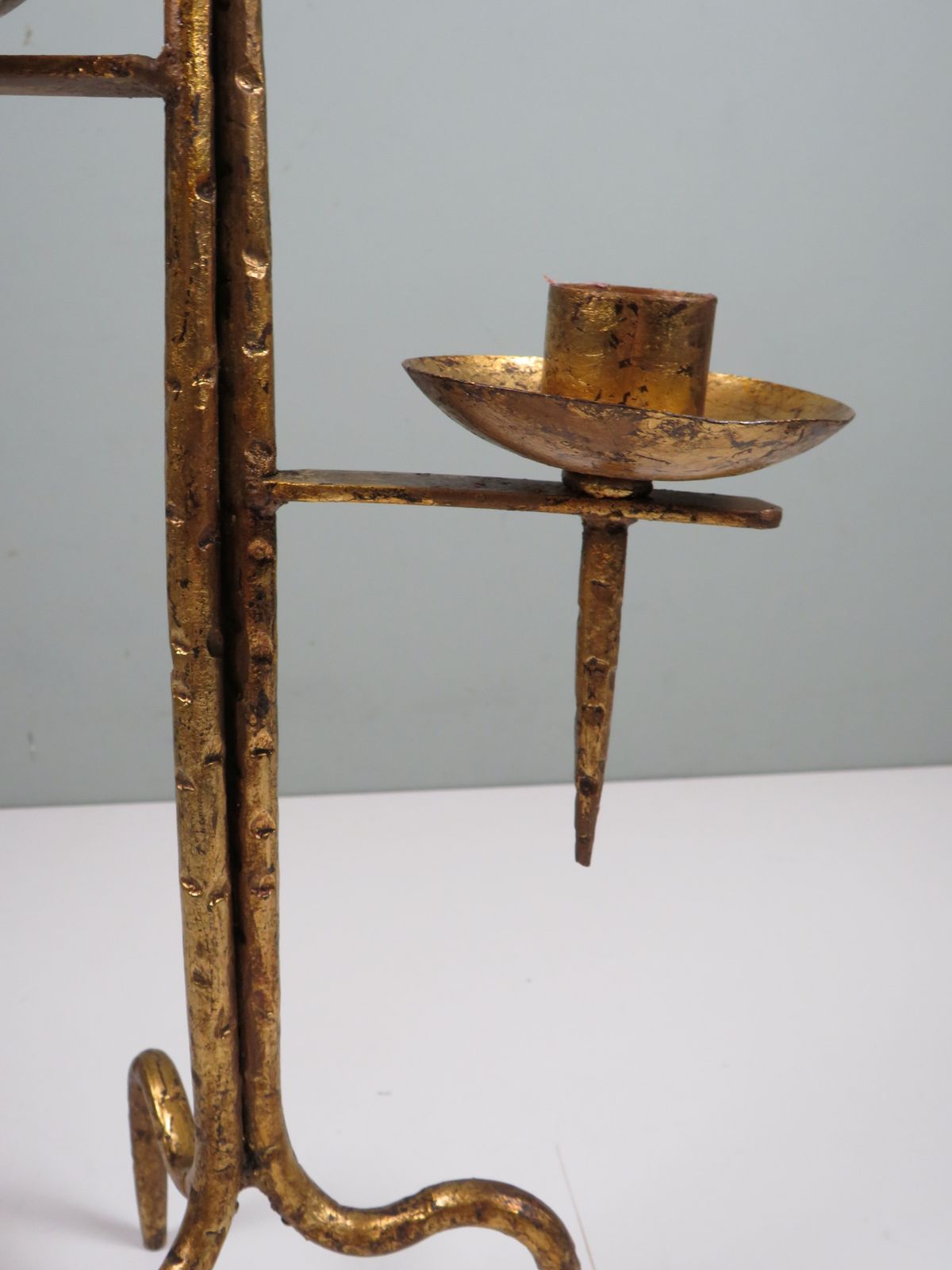 Large Brutalist Metal Candleholder With Venetian Influence, Sculptural Design, 1960s–1970s photo buy