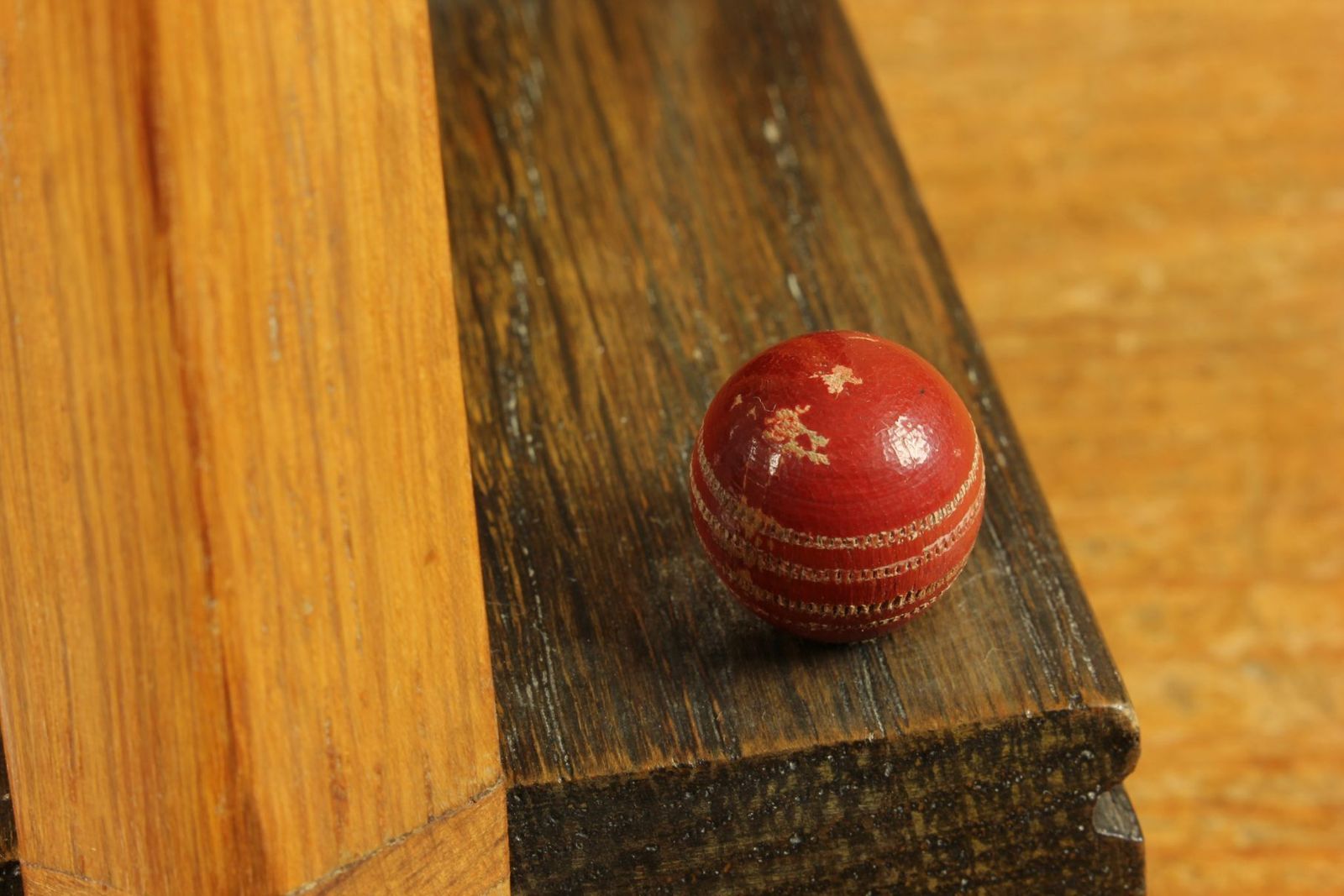 photo for sale Antique Wooden Pair Of Bat & Ball Cricket Bookends. Thornton Smith Co.