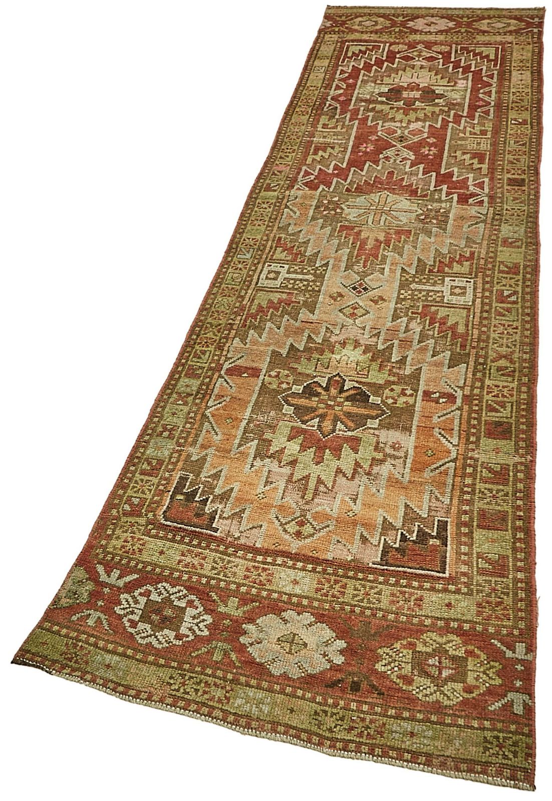 Handmade Turkish Beige Anatolian Runner Rug 75 Cm X 339 Cm photo for sale