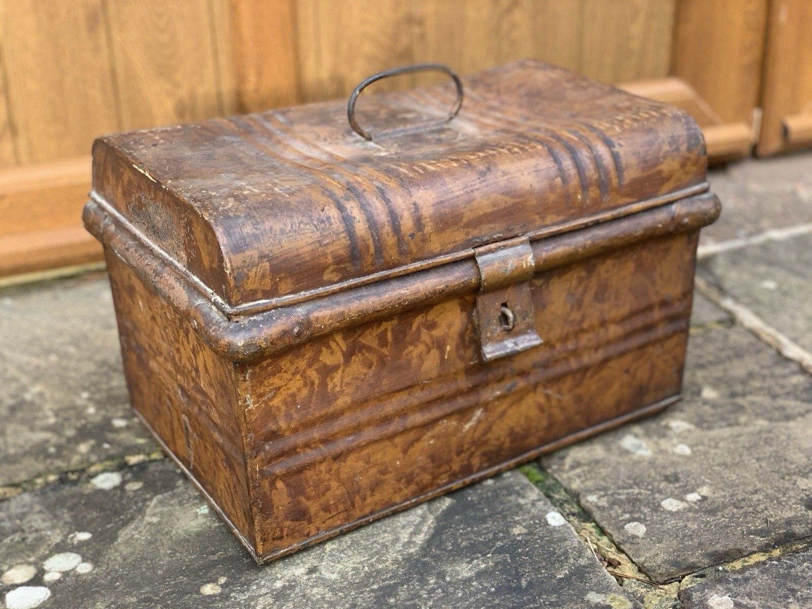 An Attractive Painted Victorian Tin Box photo furniture