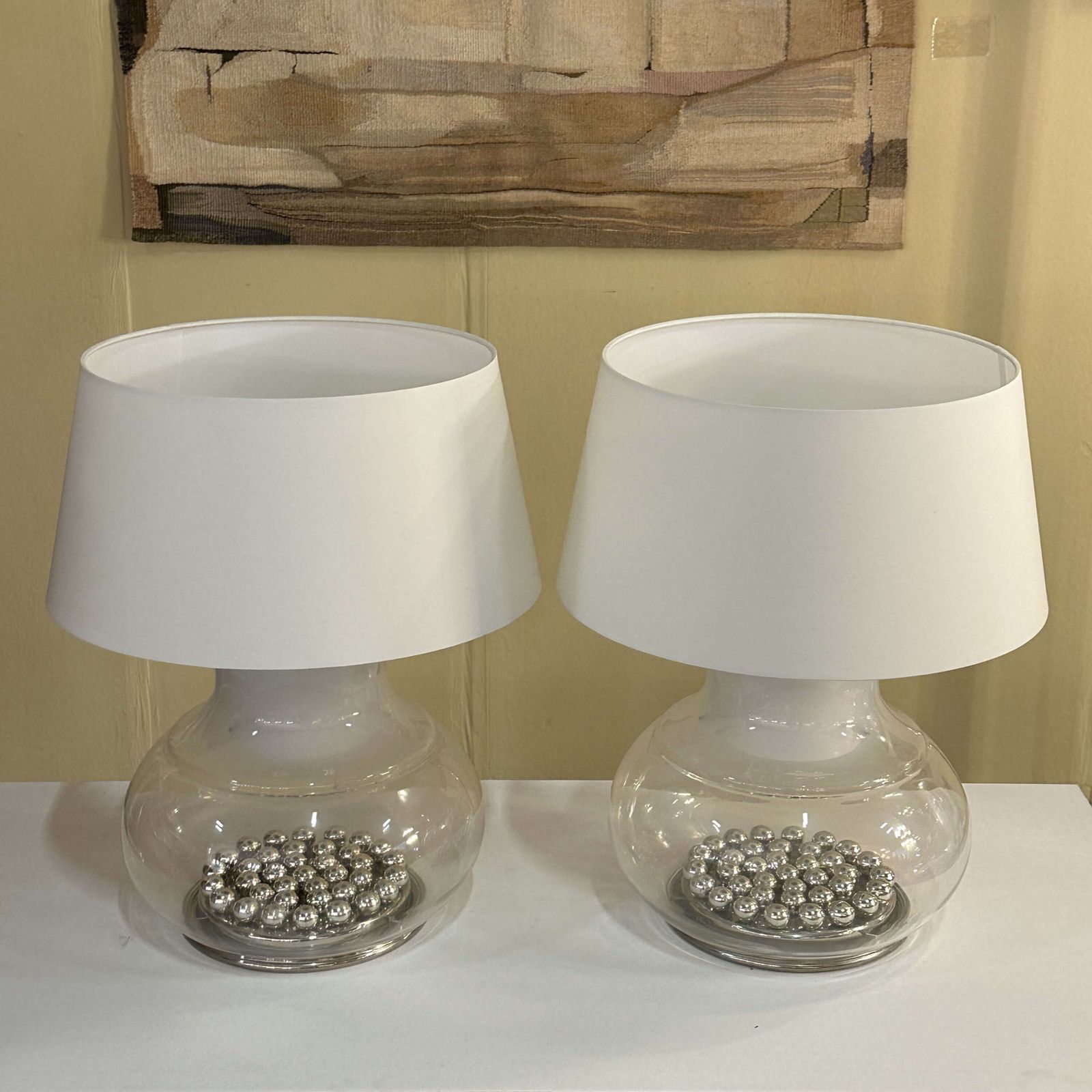 Pair Of Large Reggiani Murano Table Lamps Italy 1970s photo Lighting