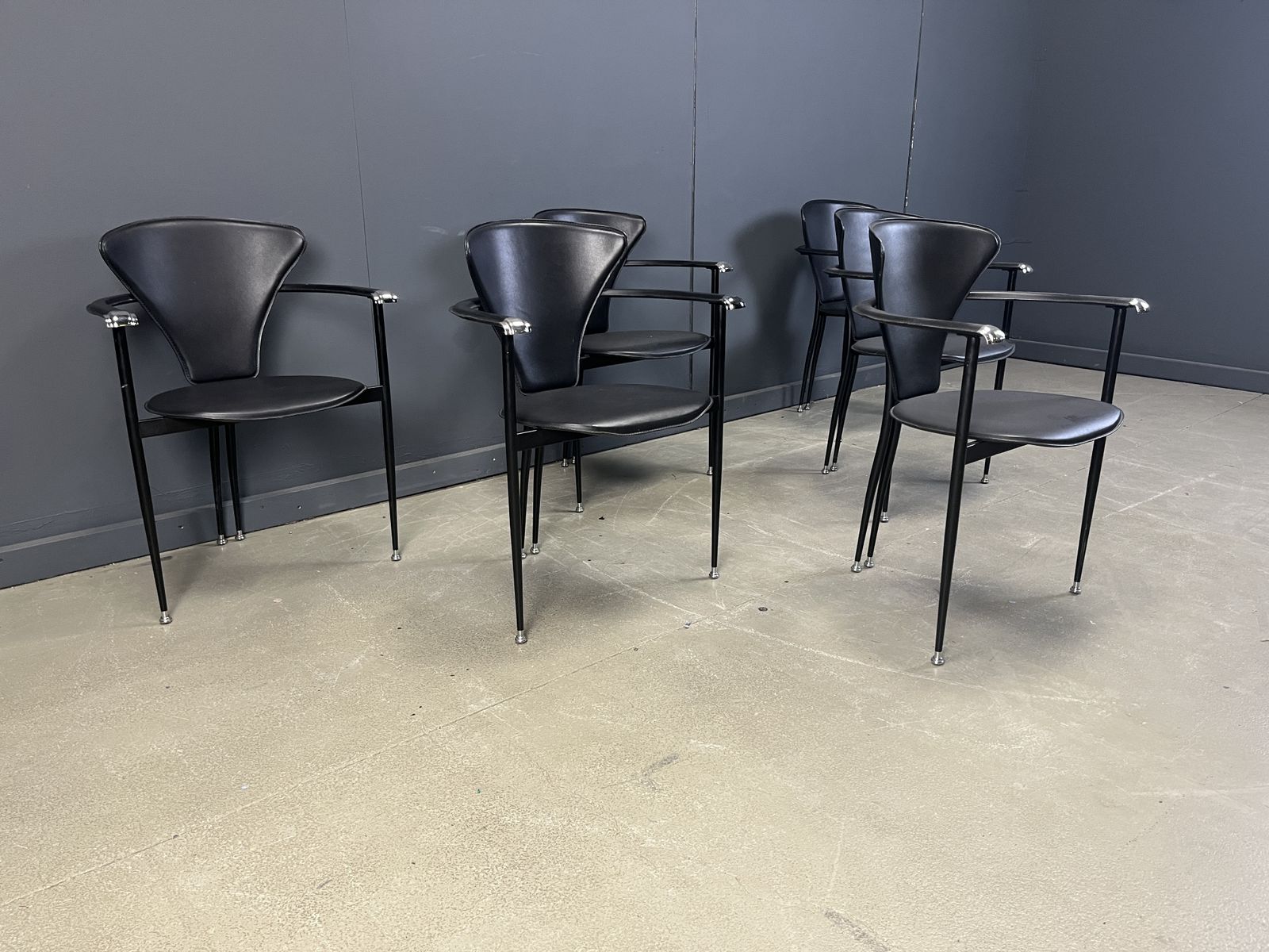 Vintage Leather Armchairs By Arrben Italy, 1980s   Set Of 6 photo buy