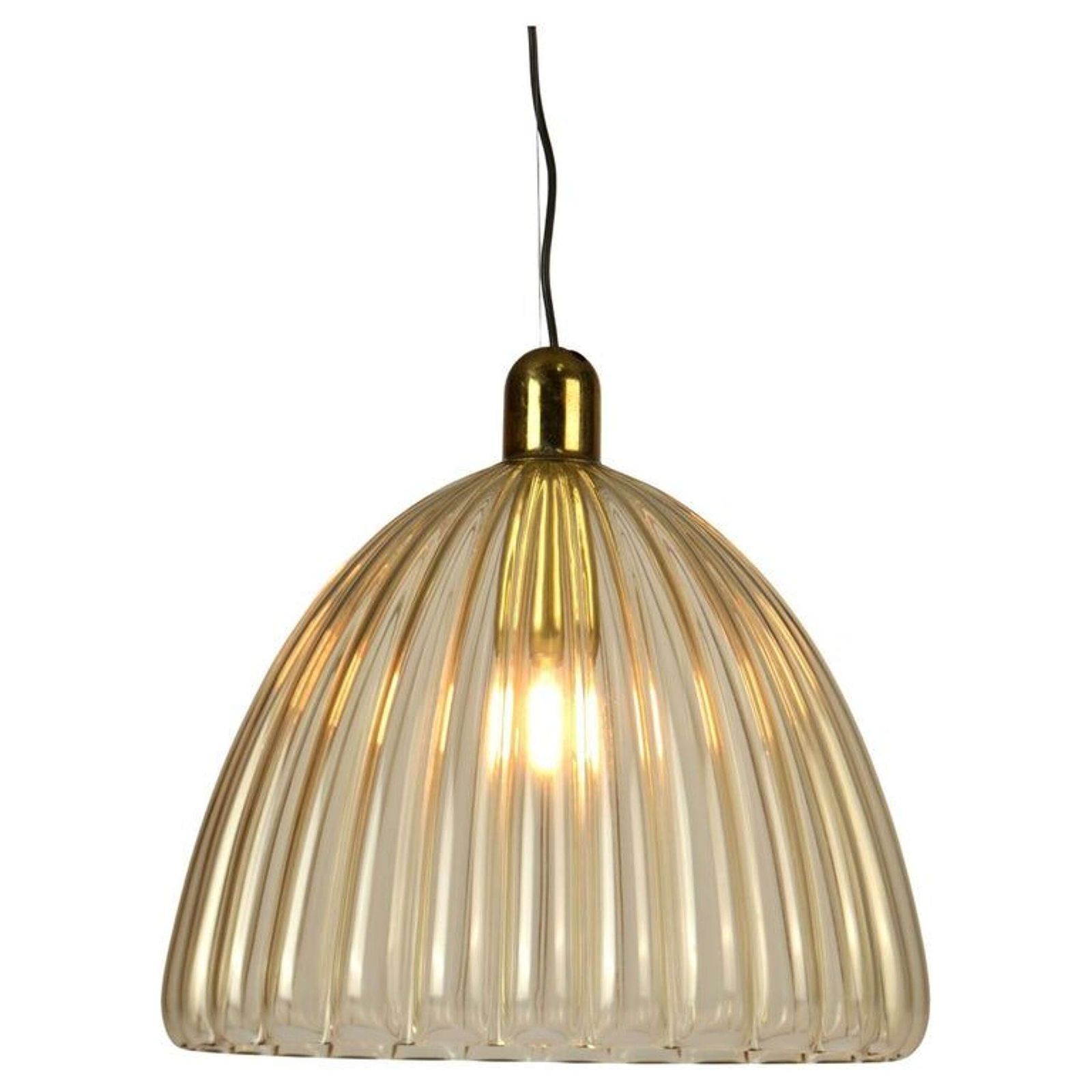 Large Renato Toso Glass Bell Shape Pendant Murano 1950's