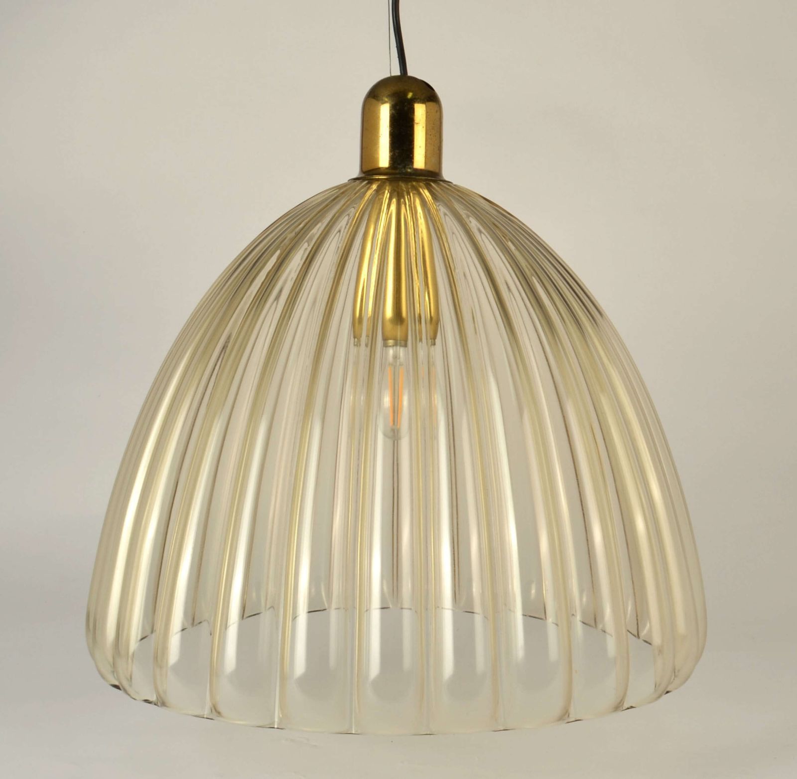 Large Renato Toso Glass Bell Shape Pendant Murano 1950's photo for sale