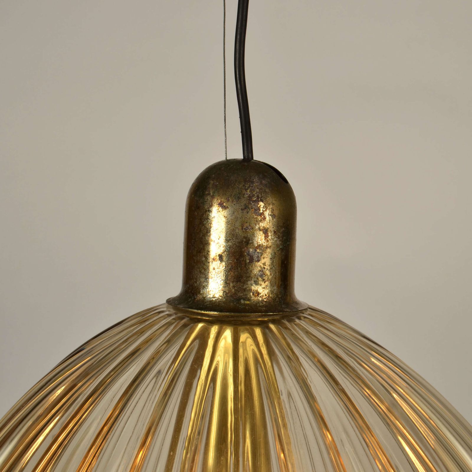 photo vinterior Large Renato Toso Glass Bell Shape Pendant Murano 1950's