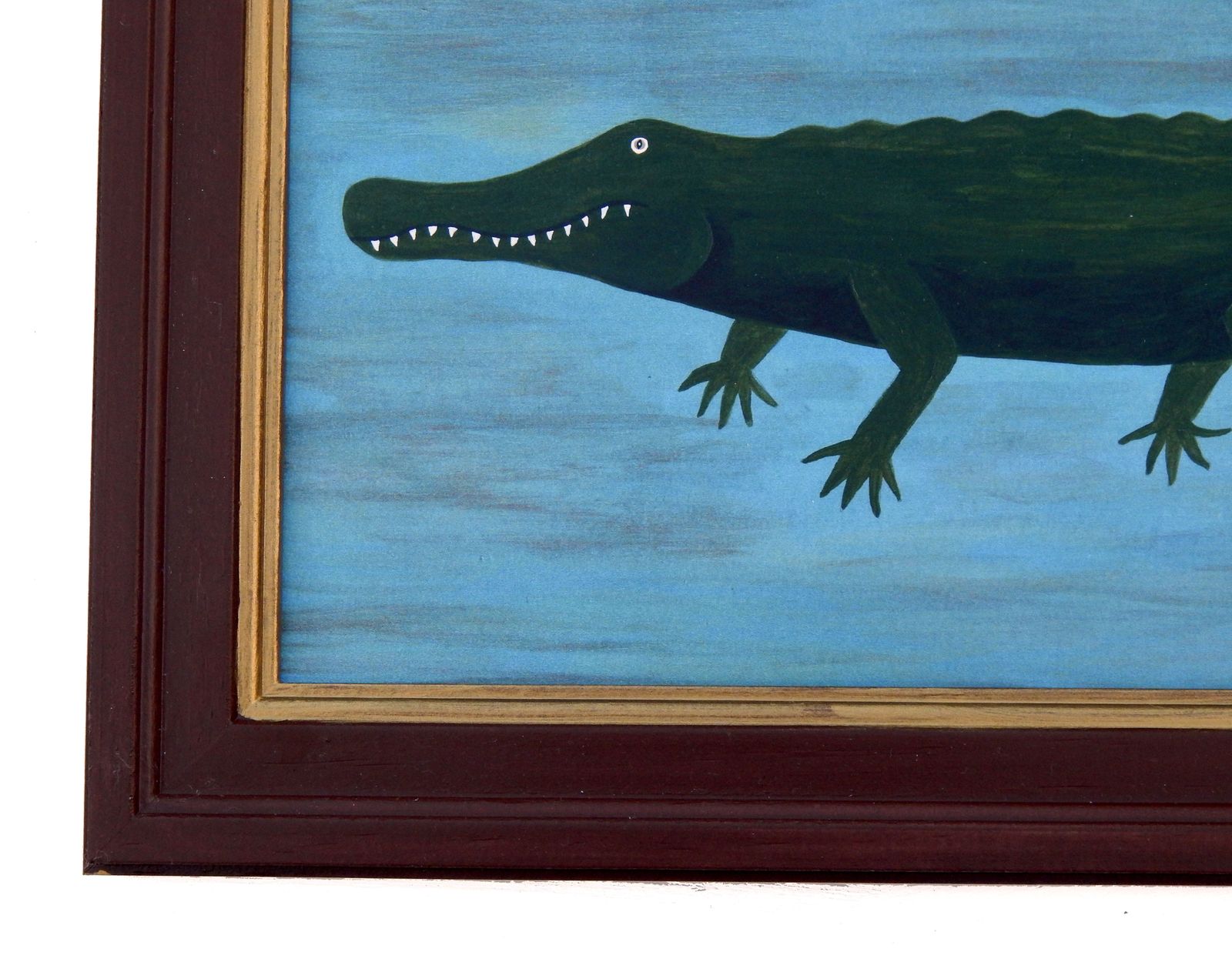Naïve Folk Art River Scene With Alligator And Paddle Steamer Fine Art Print By Matt Rix photo 125.0