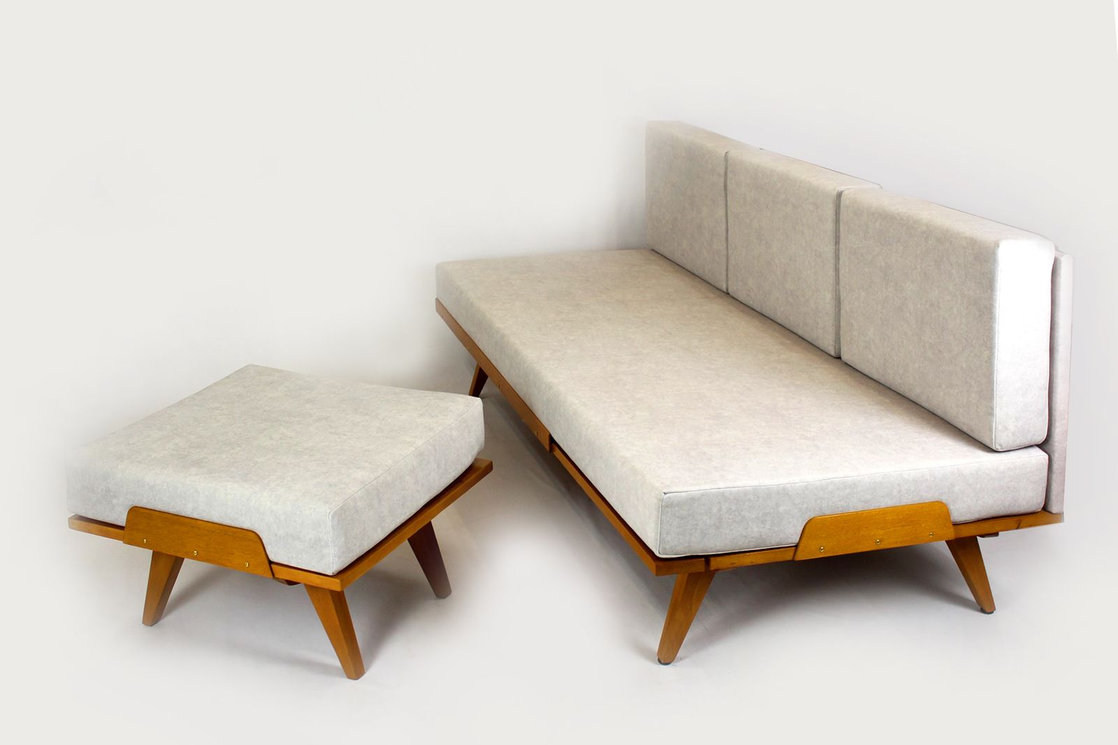 photo buy Restored 1960s Modular Corner Convertible Sofa With Pouf, Tatra, Czechoslovakia, 1960s