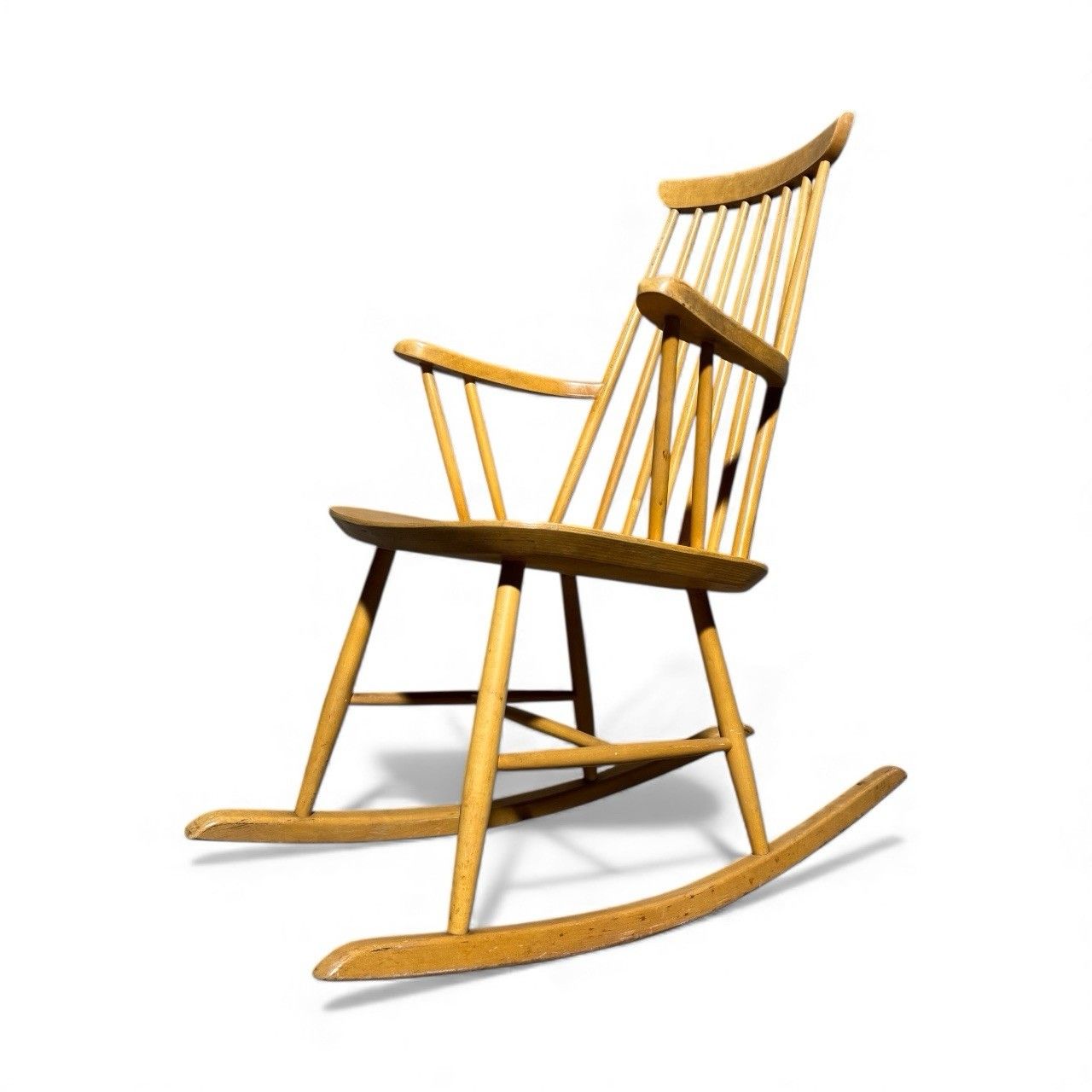 photo buy Swedish Blonde Beech Rocking Chair Armchair Mid Century Retro C1960s