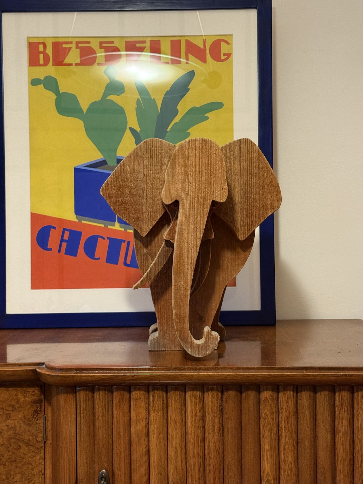 Bottega Michelangeli, Elephant Wood Sculpture, Orvieto Italy 1970s photo Art