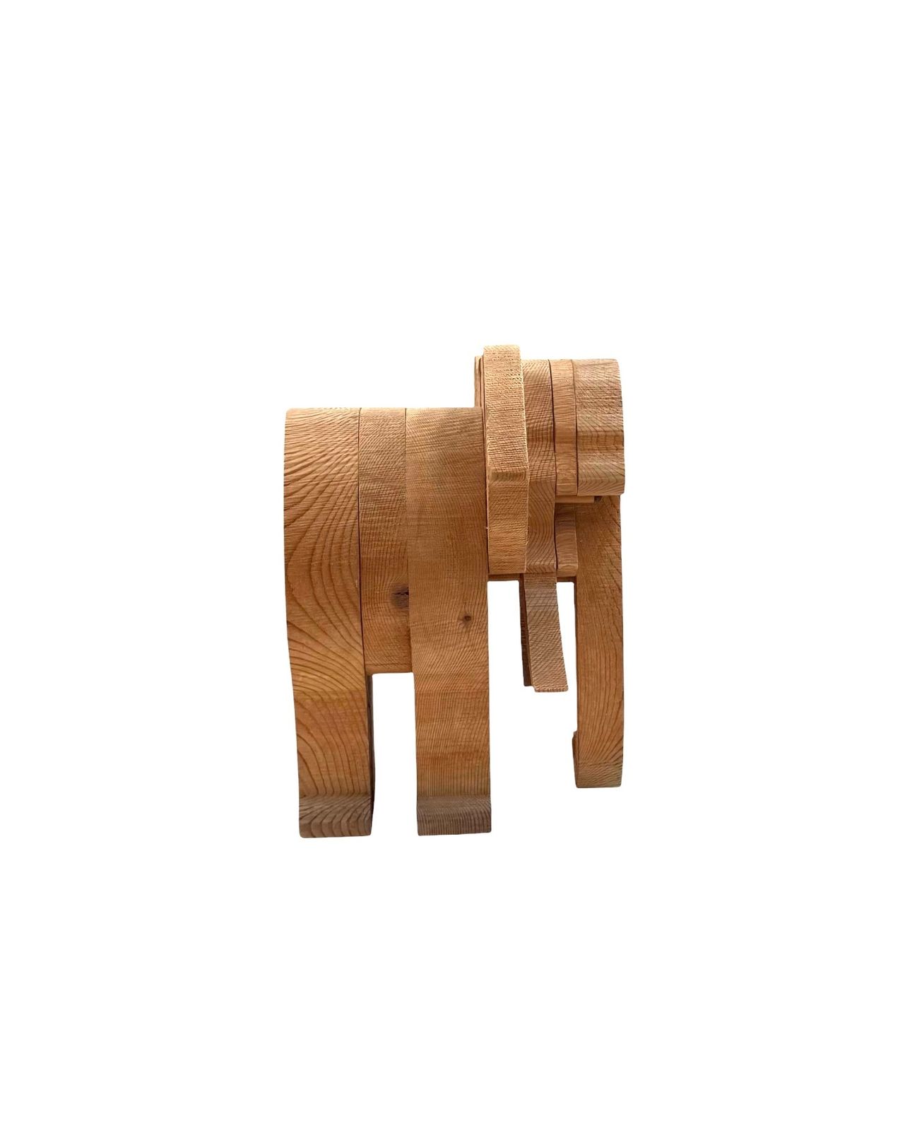 photo vinterior Bottega Michelangeli, Elephant Wood Sculpture, Orvieto Italy 1970s