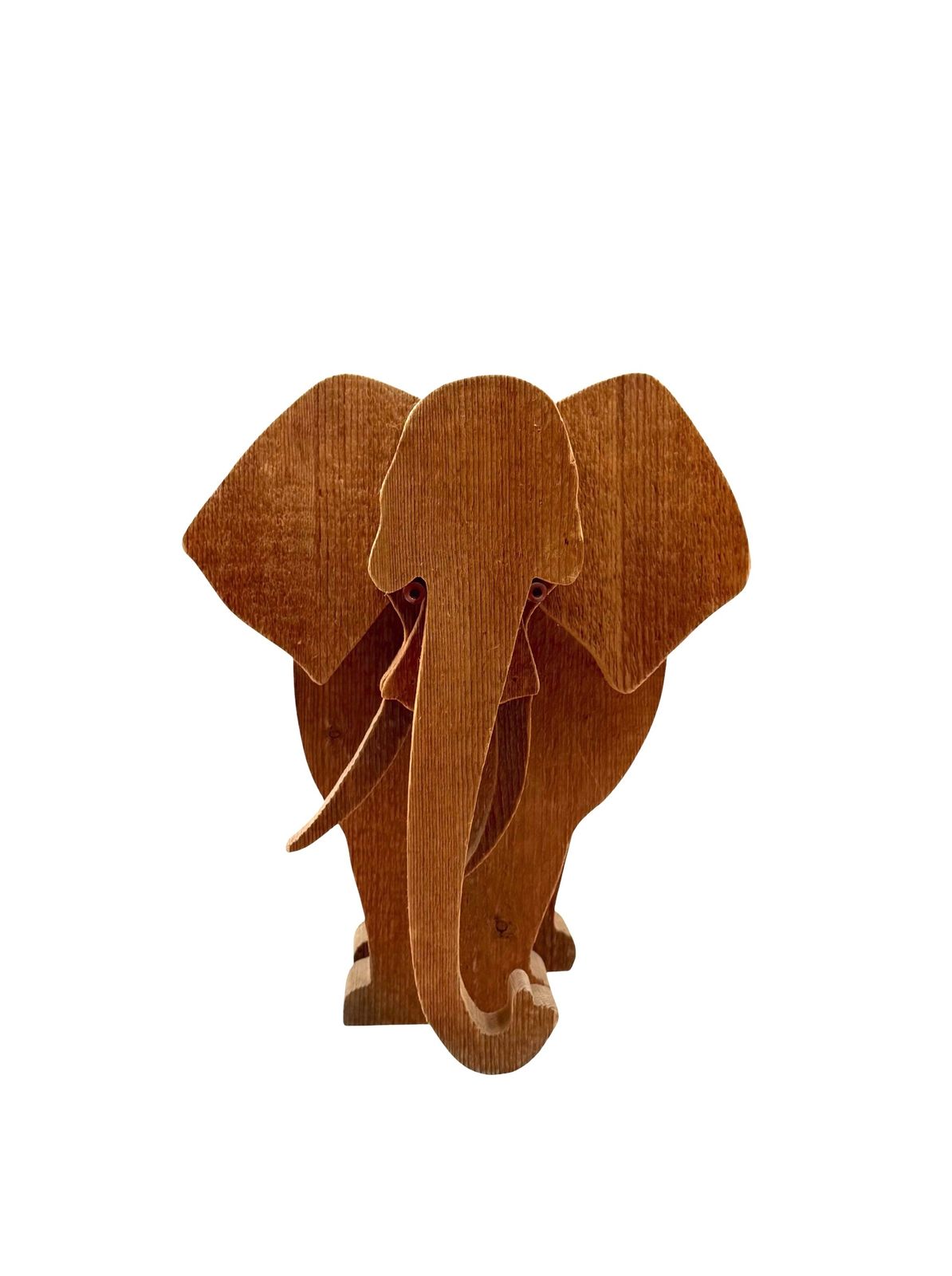 photo vintage Bottega Michelangeli, Elephant Wood Sculpture, Orvieto Italy 1970s