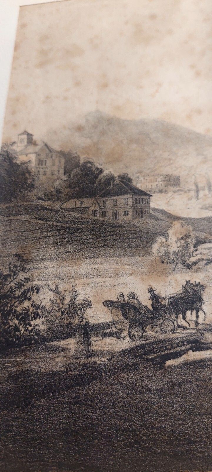 China Drawing On Paper With Characters Gleichenberg Austria 19th Century Antique photo vinterior