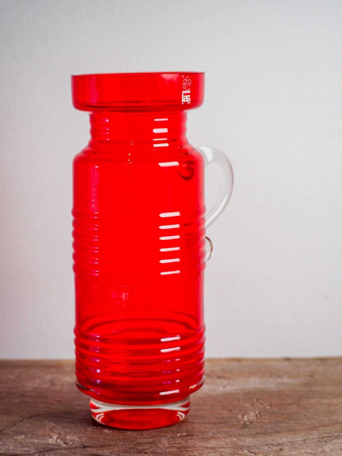 Tamara Aladin Kleopatra Glass Vase For Riihimaen Lasi C1969 In Red With Sticker photo furniture
