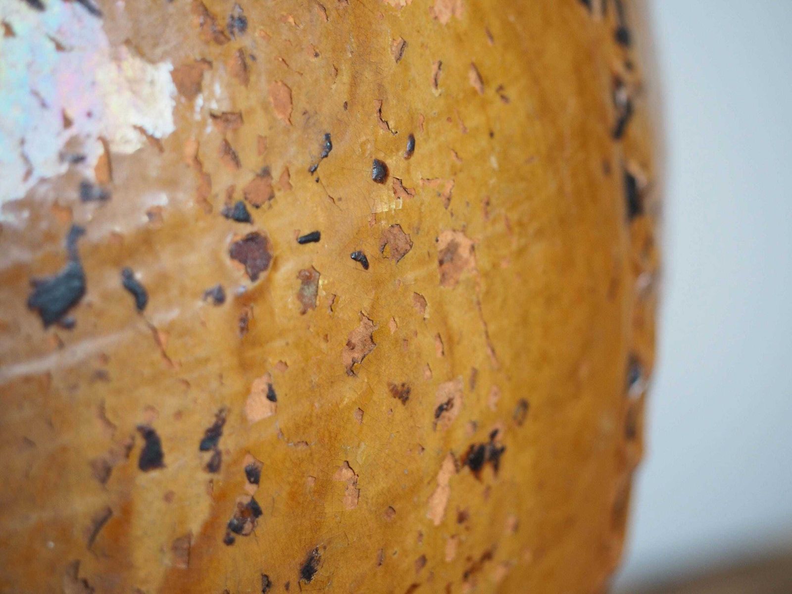 photo for sale Vintage Antique French 18th Century Walnut Oil Pot / Honey Brown Glaze Jar