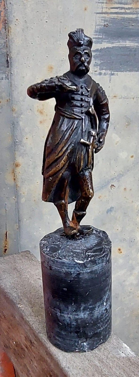Antique Bronze Orientalist Sculpture Turkish Soldier 19th Century France photo vintage