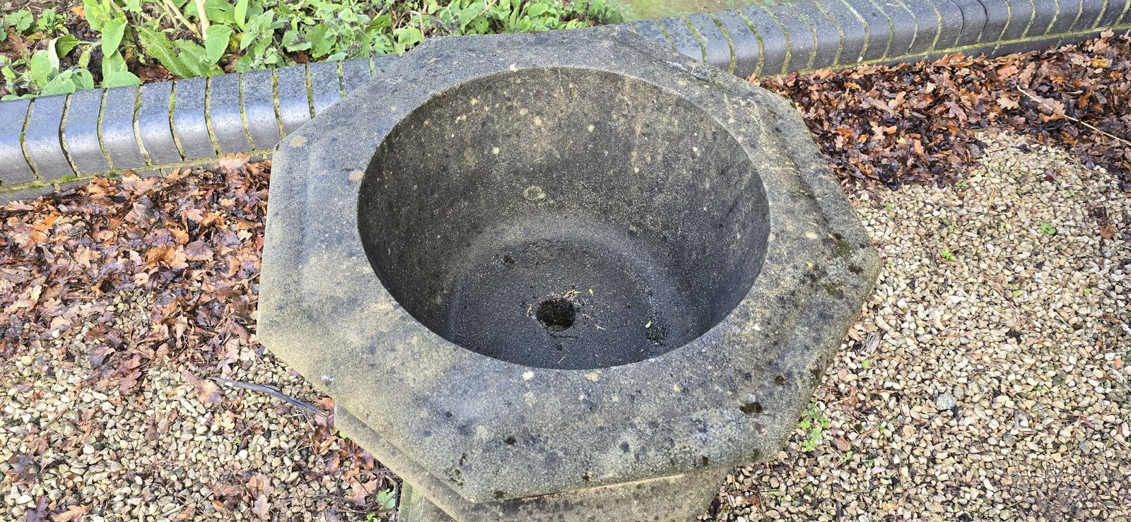 Large Seven Sided Well Weathered Garden Urn photo 995.0