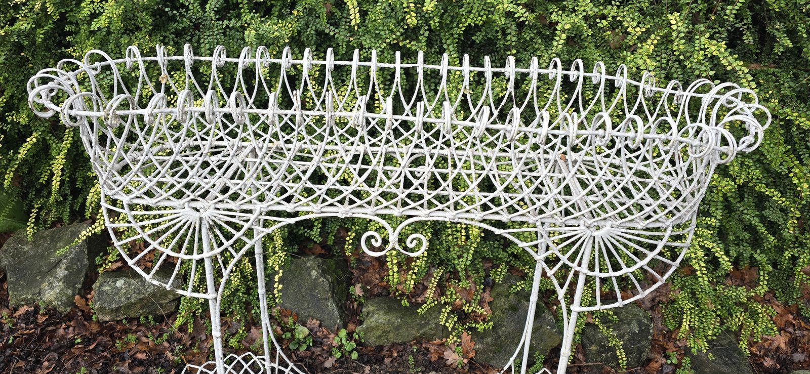Large Antique Wire Garden Planter photo Garden Decor