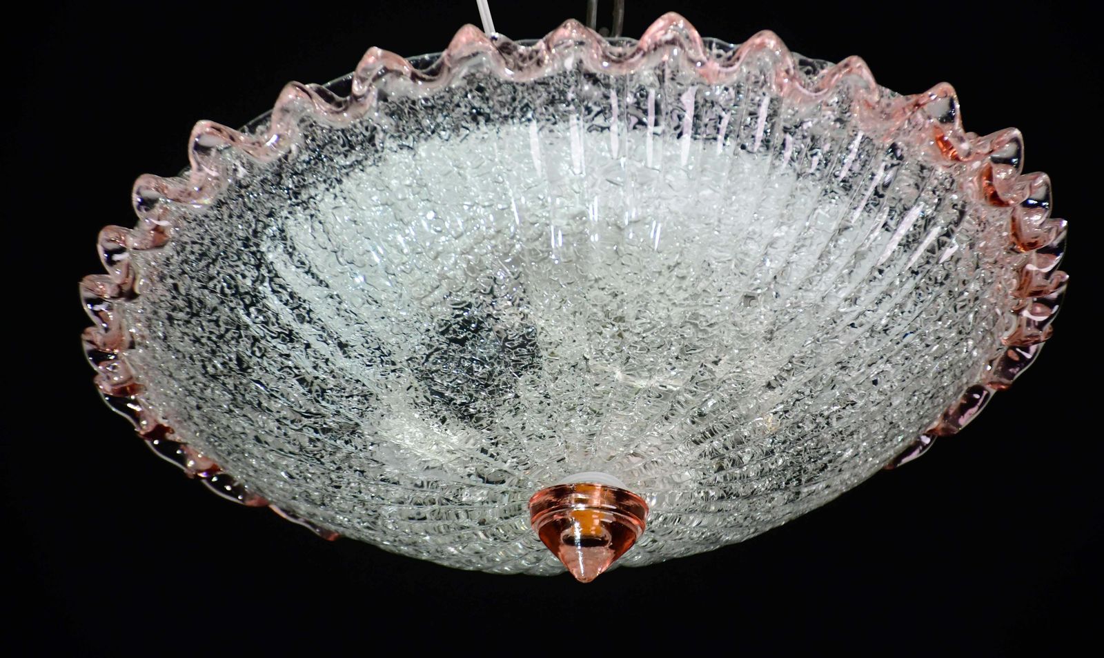 Charming Italian Pink Murano Glass Ceiling Fixture, Murano, 1970 photo furniture