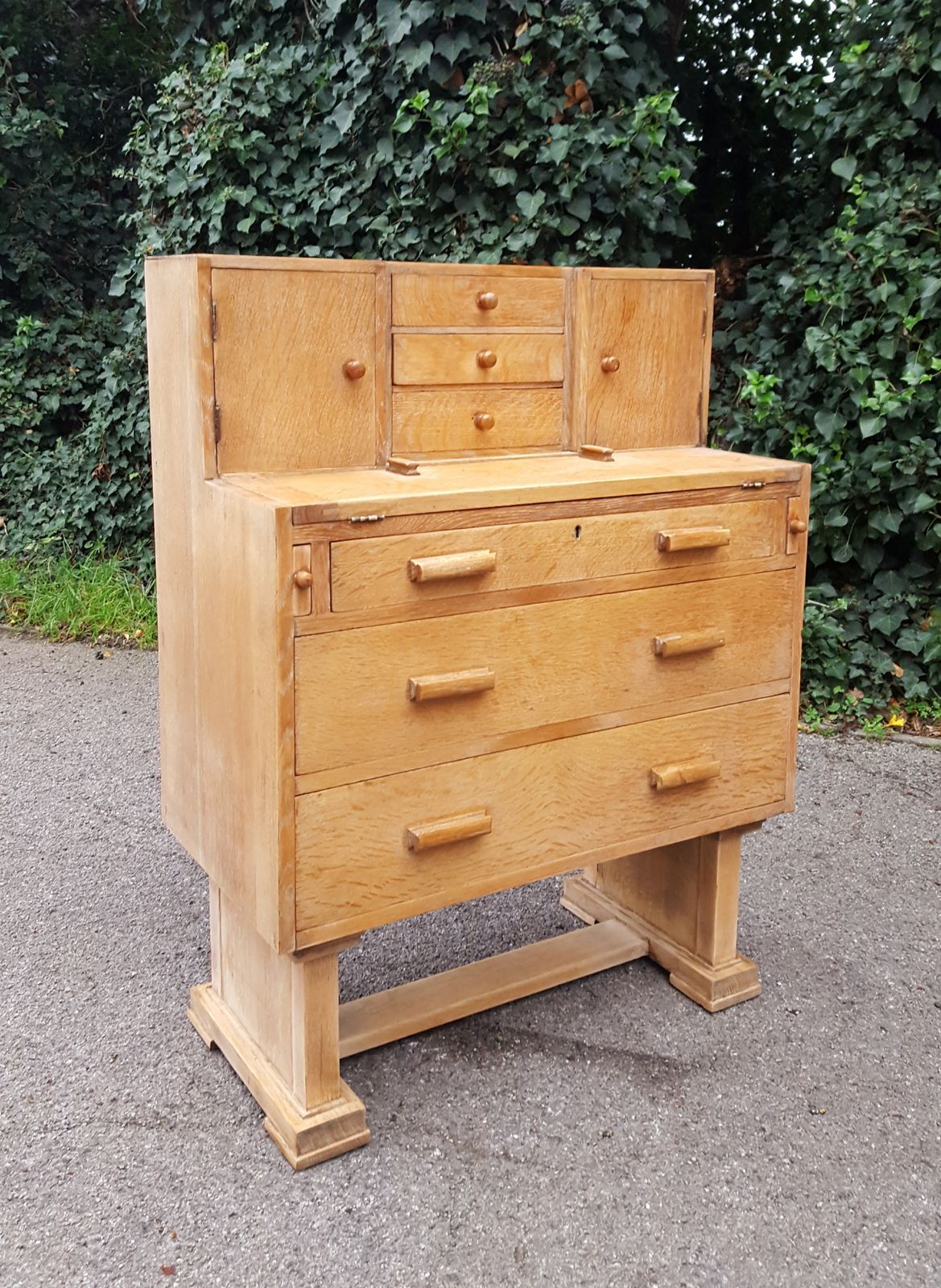 Limed Oak Writing Cabinet Chest Of Drawers photo buy