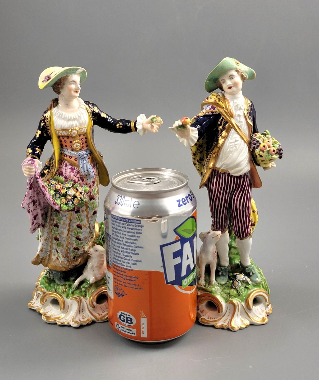 Derby Porcelain “Dresden Shepherds” Pair, Bloor Period, C.1825 photo 500.0