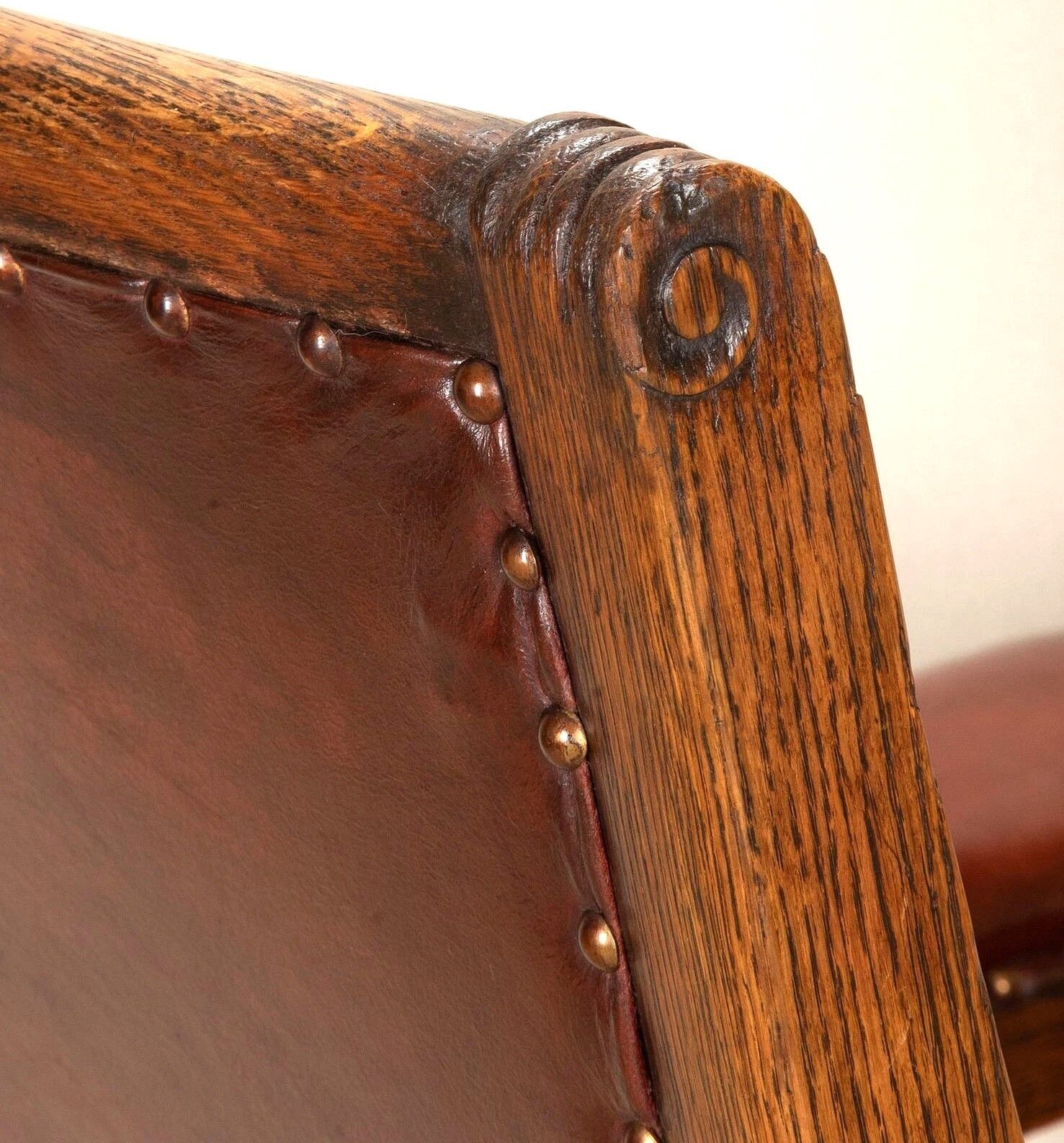 photo for sale 19th Century English Oak Leather Library Chair