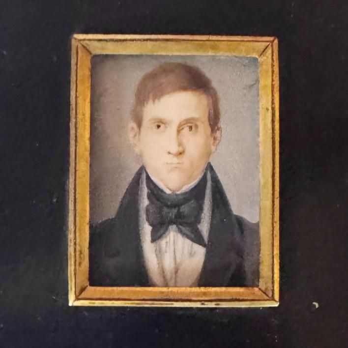 19th Century Miniature Portrait Of W Wallis photo furniture