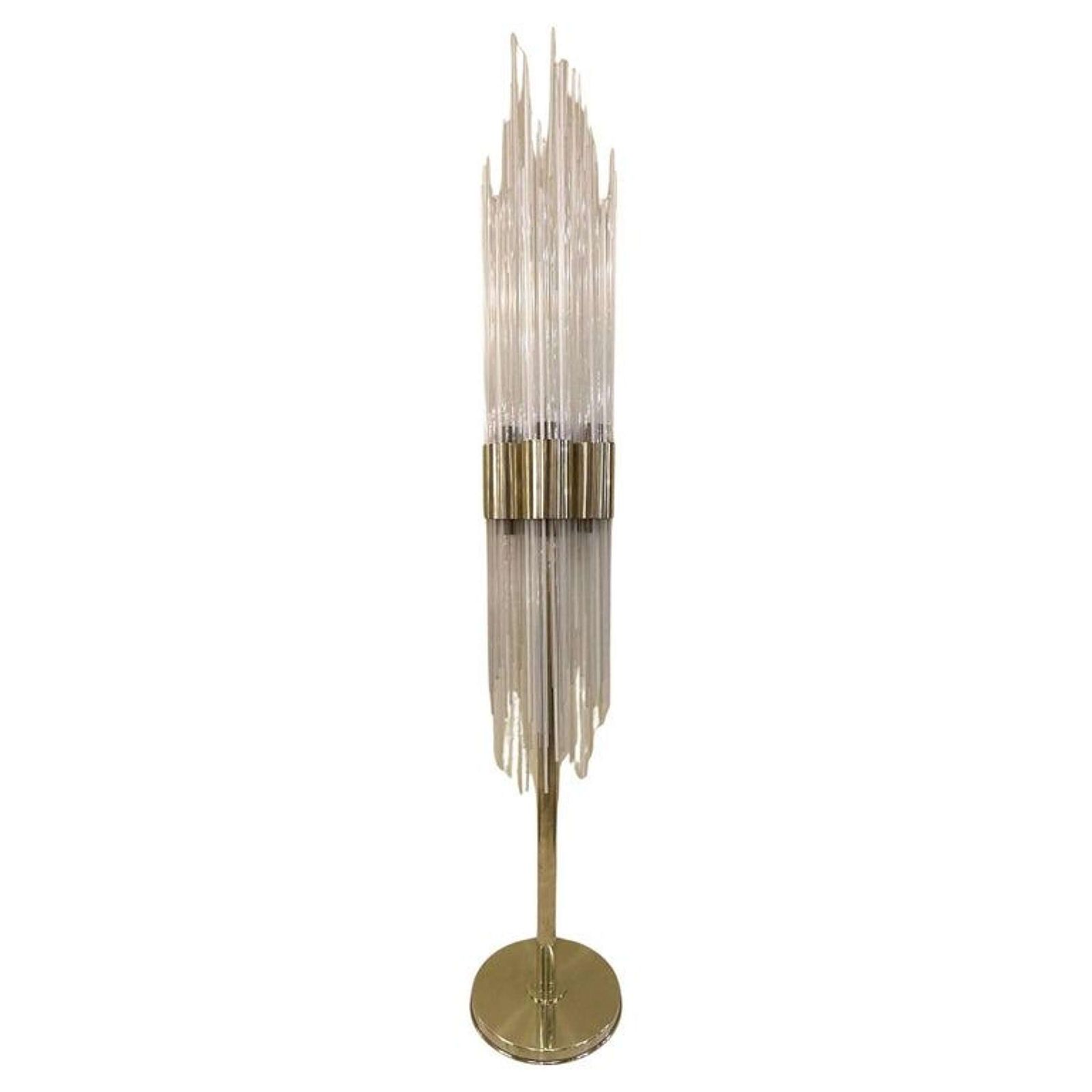 Floor Lamp Attributed To Carlo Nason 1960s Brass And Fountain Of Glass Strands photo furniture