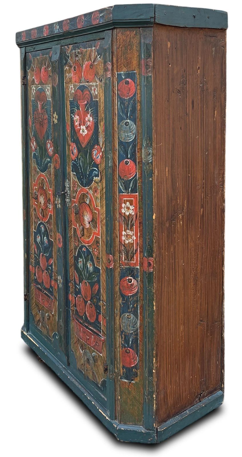 Blue Floral Painted Cupboard   Early 19th Century photo furniture