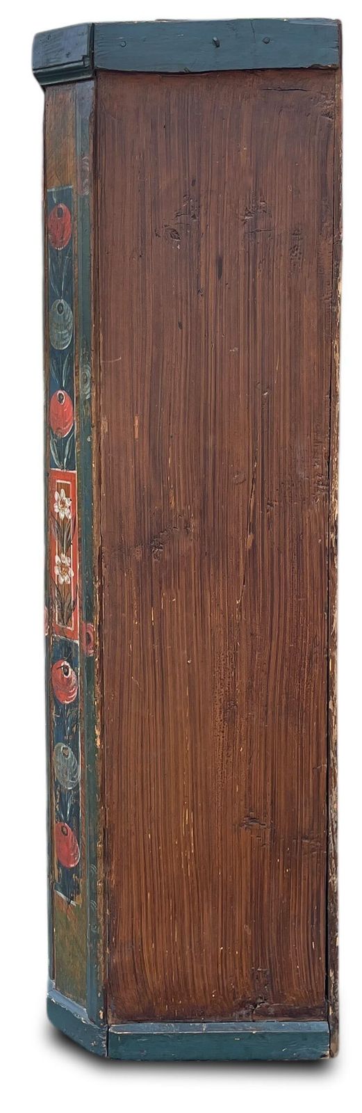 Blue Floral Painted Cupboard   Early 19th Century photo for sale