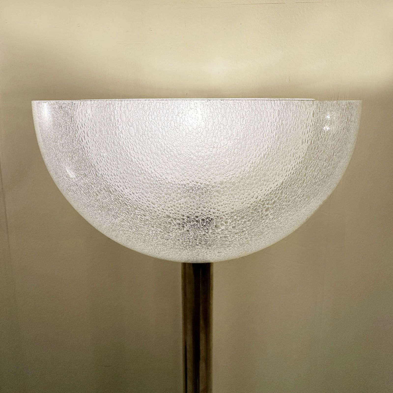 Carlo Nason Lt338 Floor Lamp For Mazzega In Pulegoso Glass And Brass, Italy 1967 photo for sale
