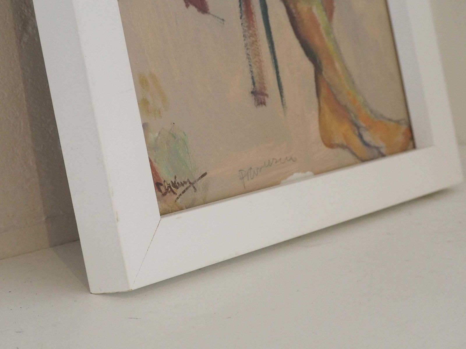 Original Painting By Wirral Artist Derek King In White Frame / Nude Figure Art / Decorative Wall Art photo Art