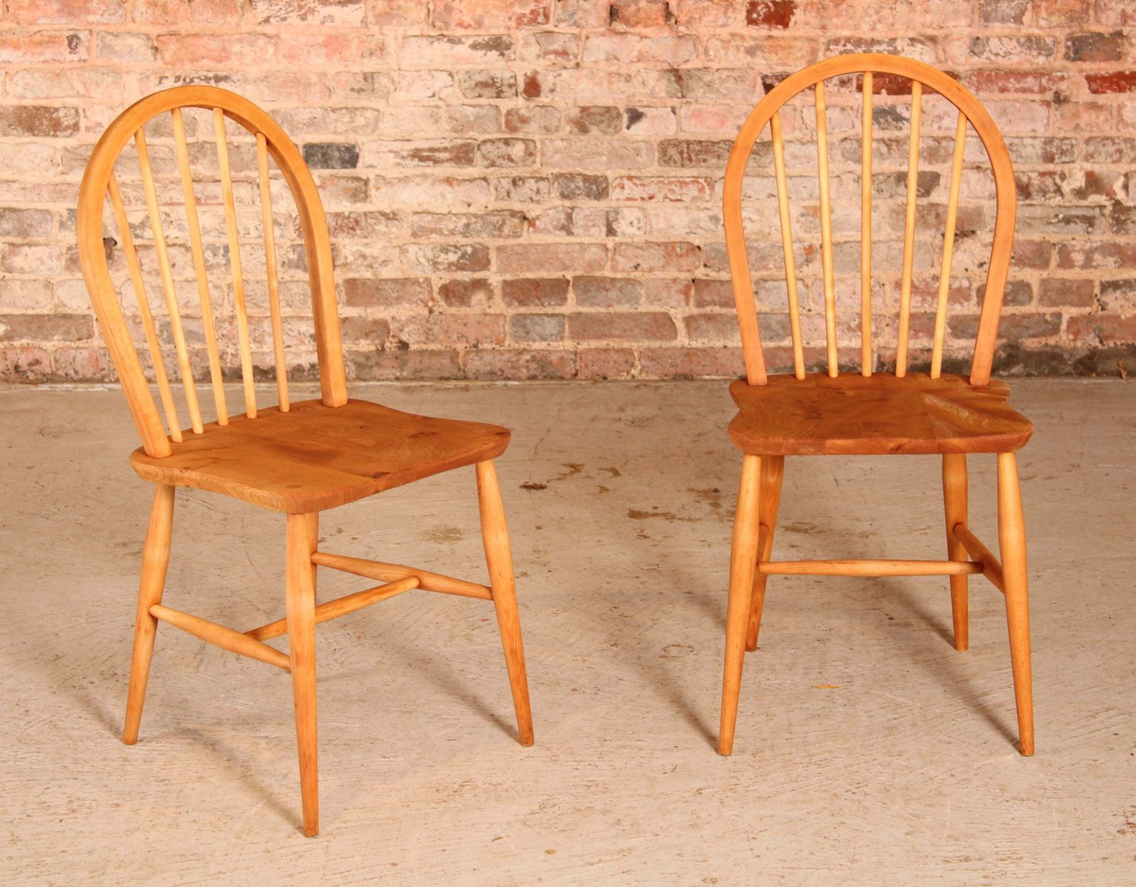 Set Of 2 Of Mid Century Ercol Elm And Beech Chairs Circa 1950s photo buy