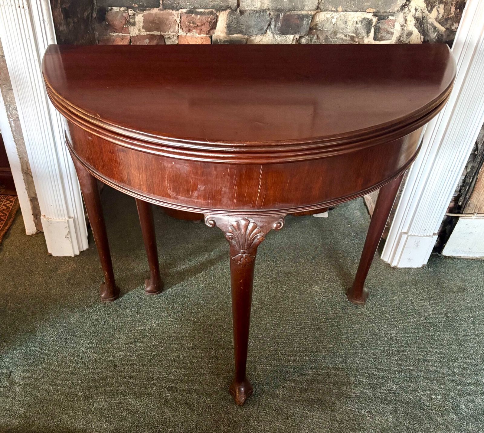 Small George III Mahogany Demi Lune Card Table photo 475.0