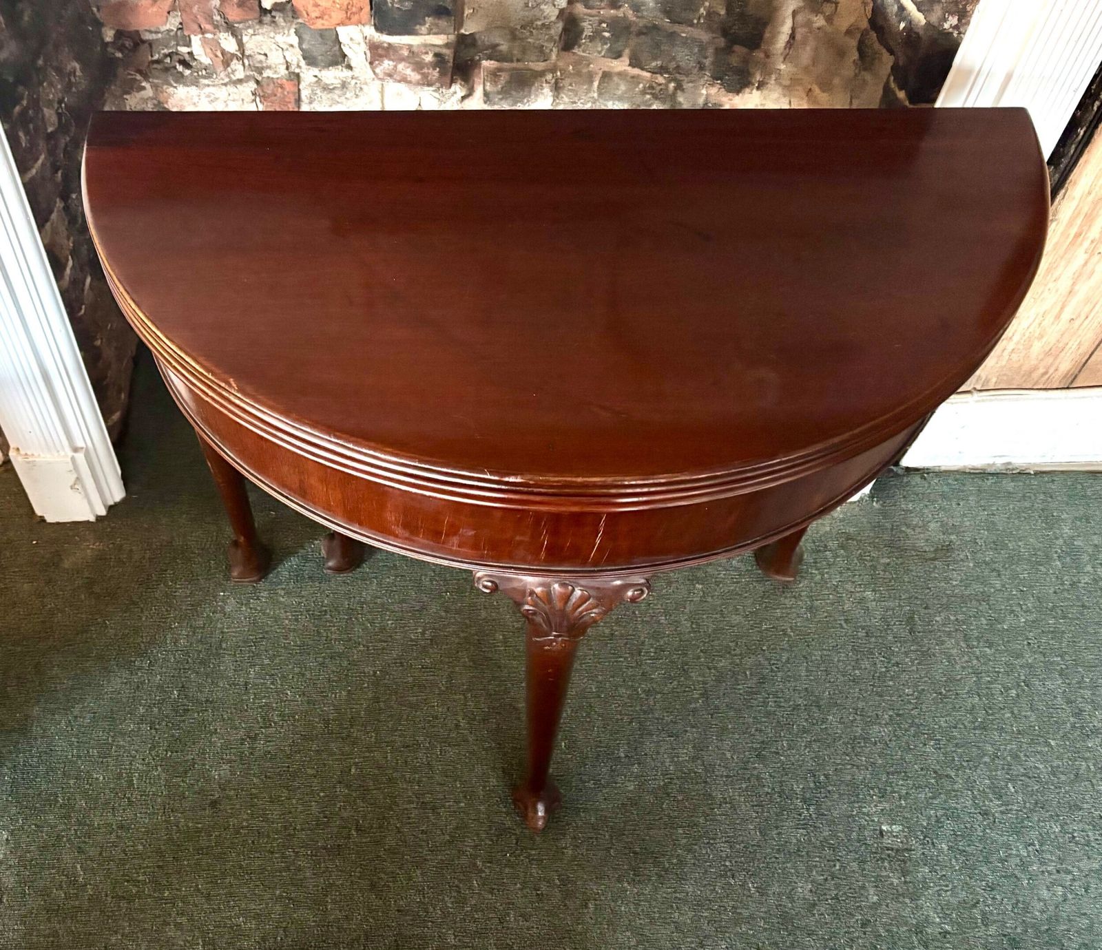 photo furniture Small George III Mahogany Demi Lune Card Table