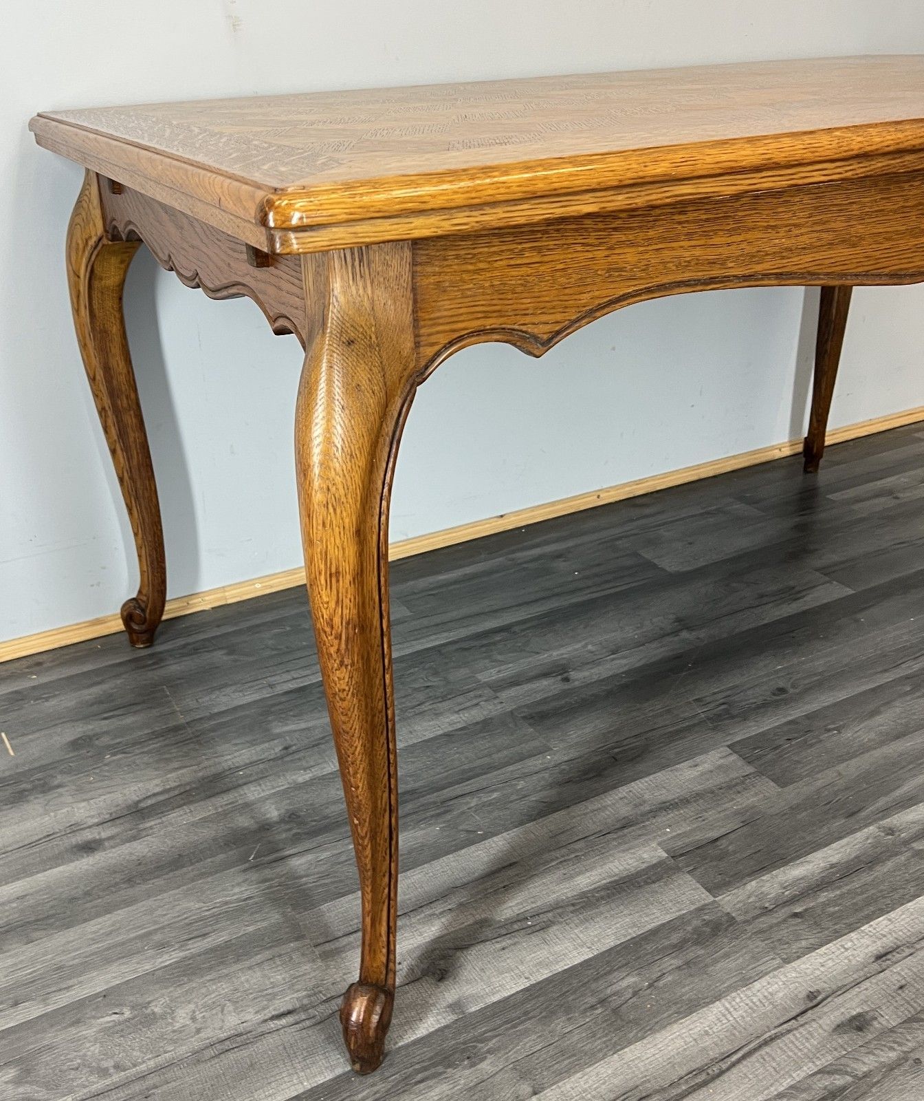 Dining Table Vintage French Louis XVI Carved Oak Extendable Table Lot 4583 photo 499.0