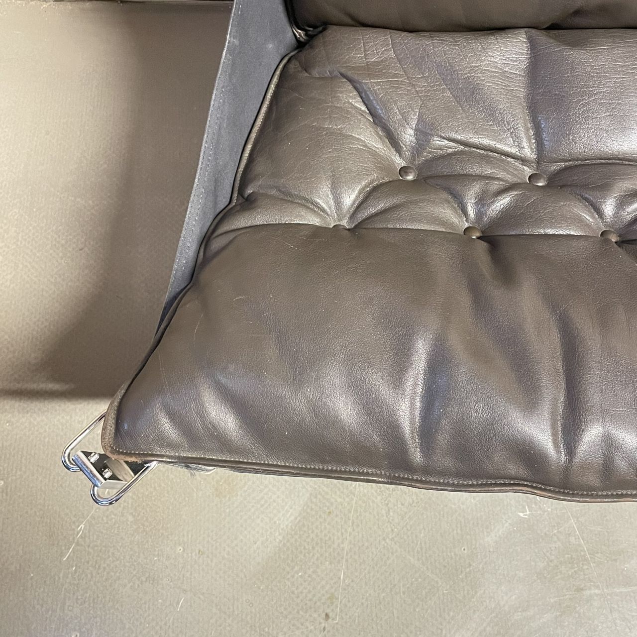 Brown High Backed Falcon Chair By Sigurd Resell In Chrome photo Furniture