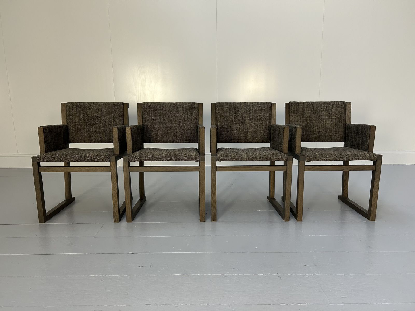 4 B&B Italia Maxalto "Musa" Dining Armchairs In Woven Fabric photo furniture