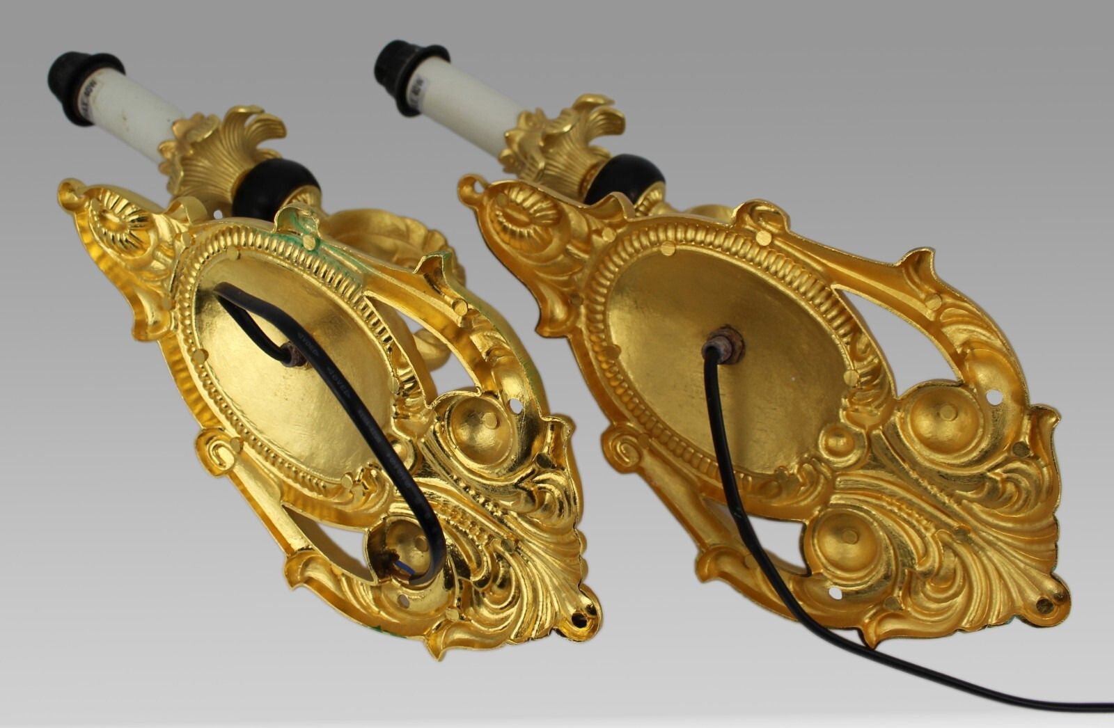 Pair Of Vintage Gilt Metal Decorative Wall Lights photo 95.0