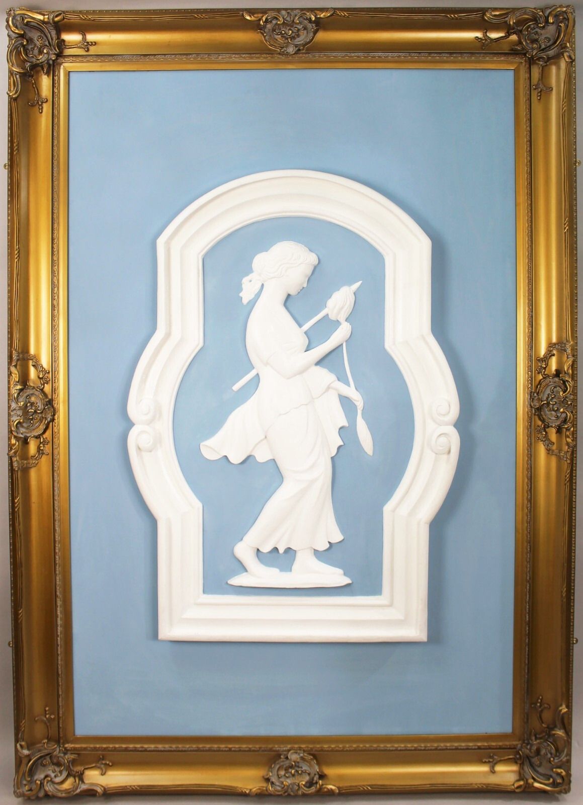 Pair Of Very Large Art Deco Plaster Panels Set In Gilt Frame photo furniture