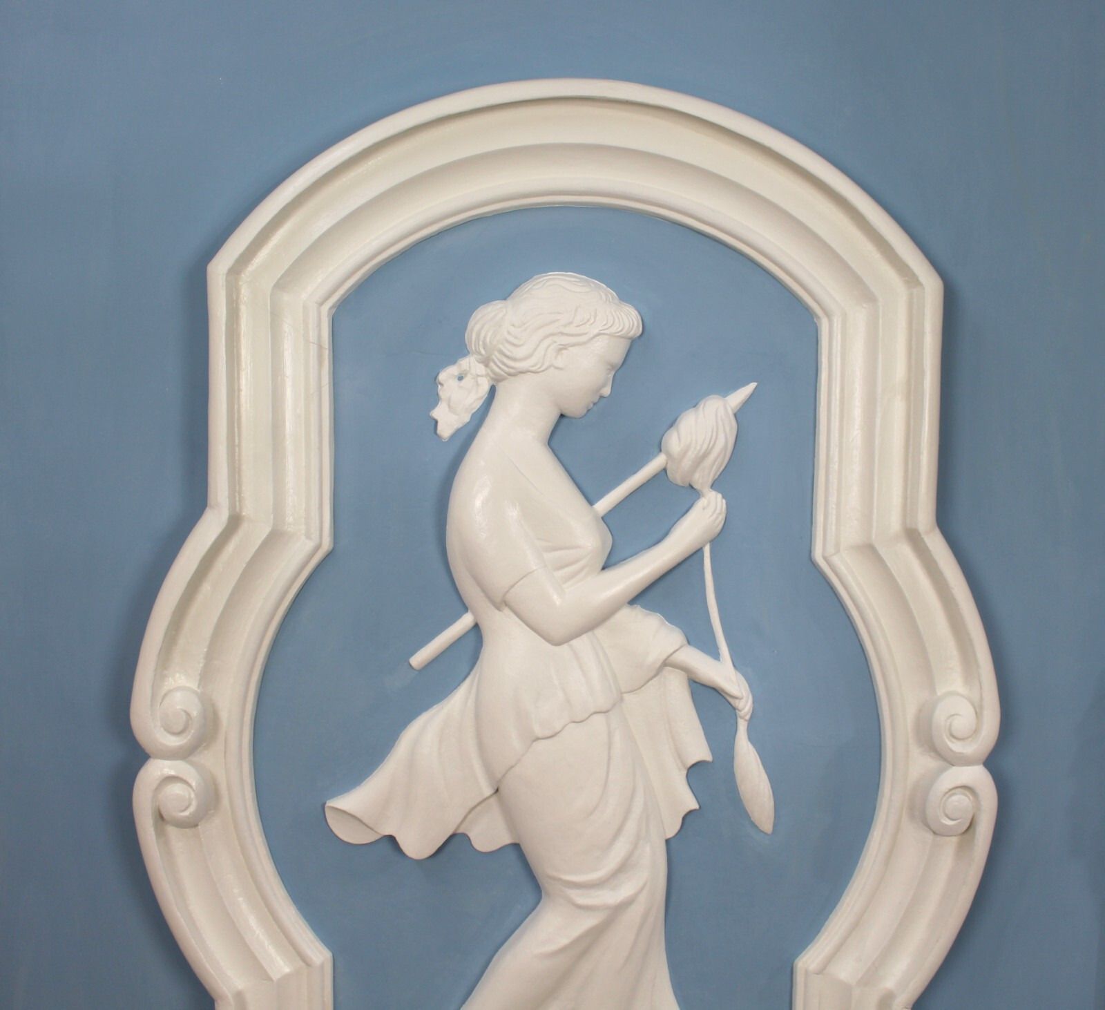 Pair Of Very Large Art Deco Plaster Panels Set In Gilt Frame photo for sale