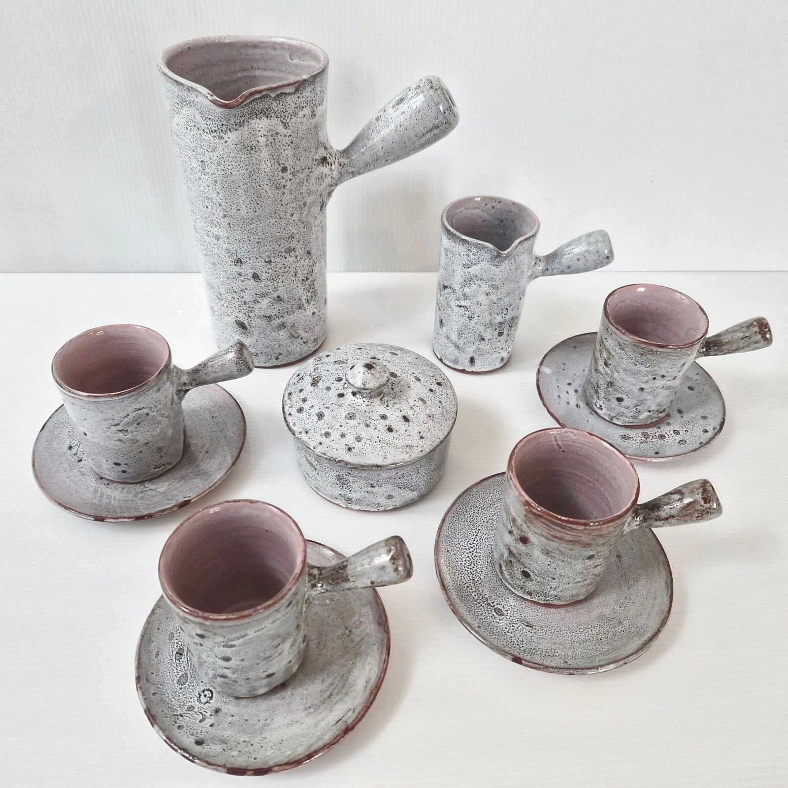 Vintage French 1960s Ceramic Stoneware Coffee Set Dlg La Borne 60s 1960s