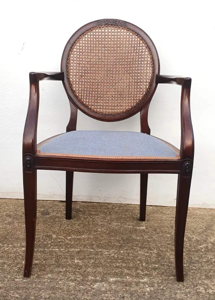 A Georgian Style Cane Back Mahogany Open Armchair photo vinterior