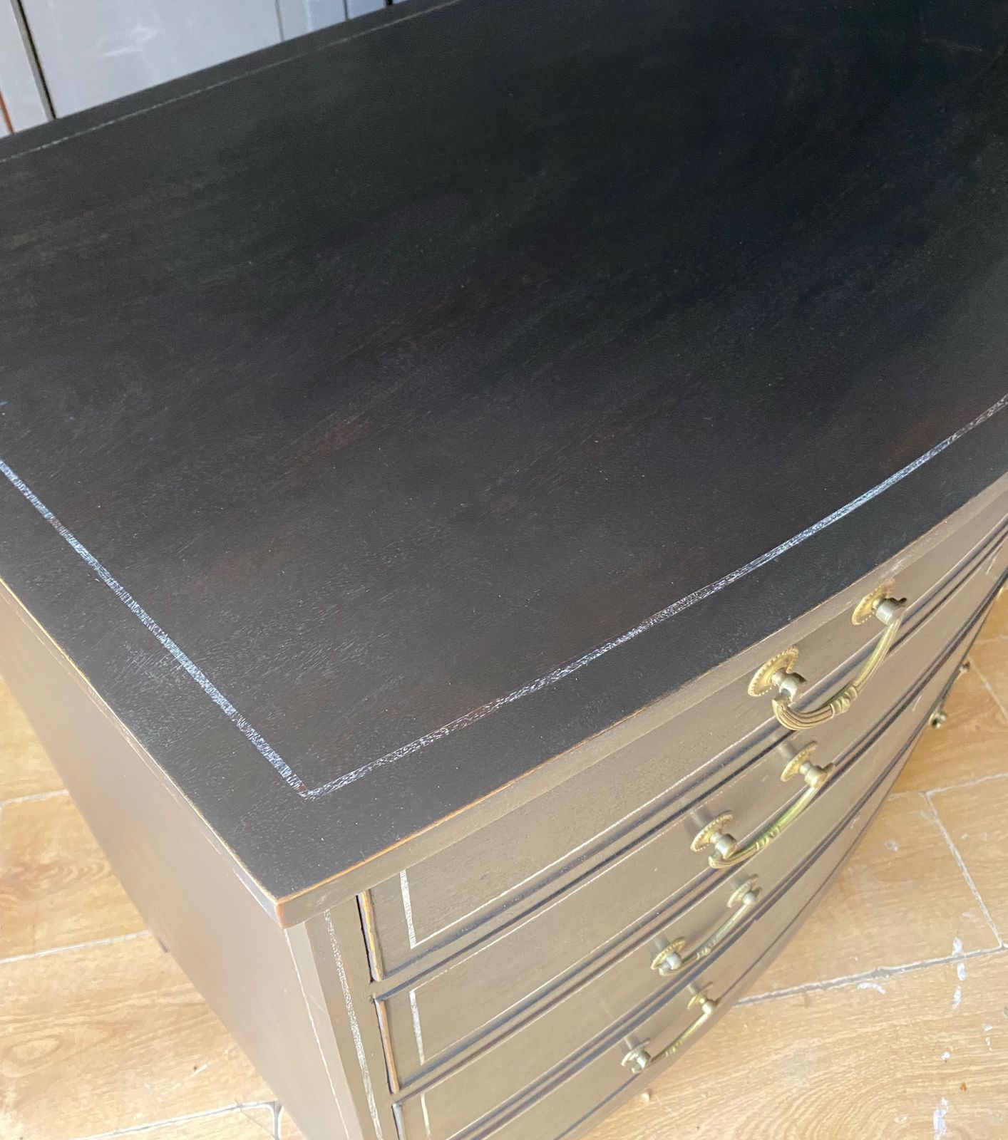 Black Bow Front Chest Of Drawers photo vinterior