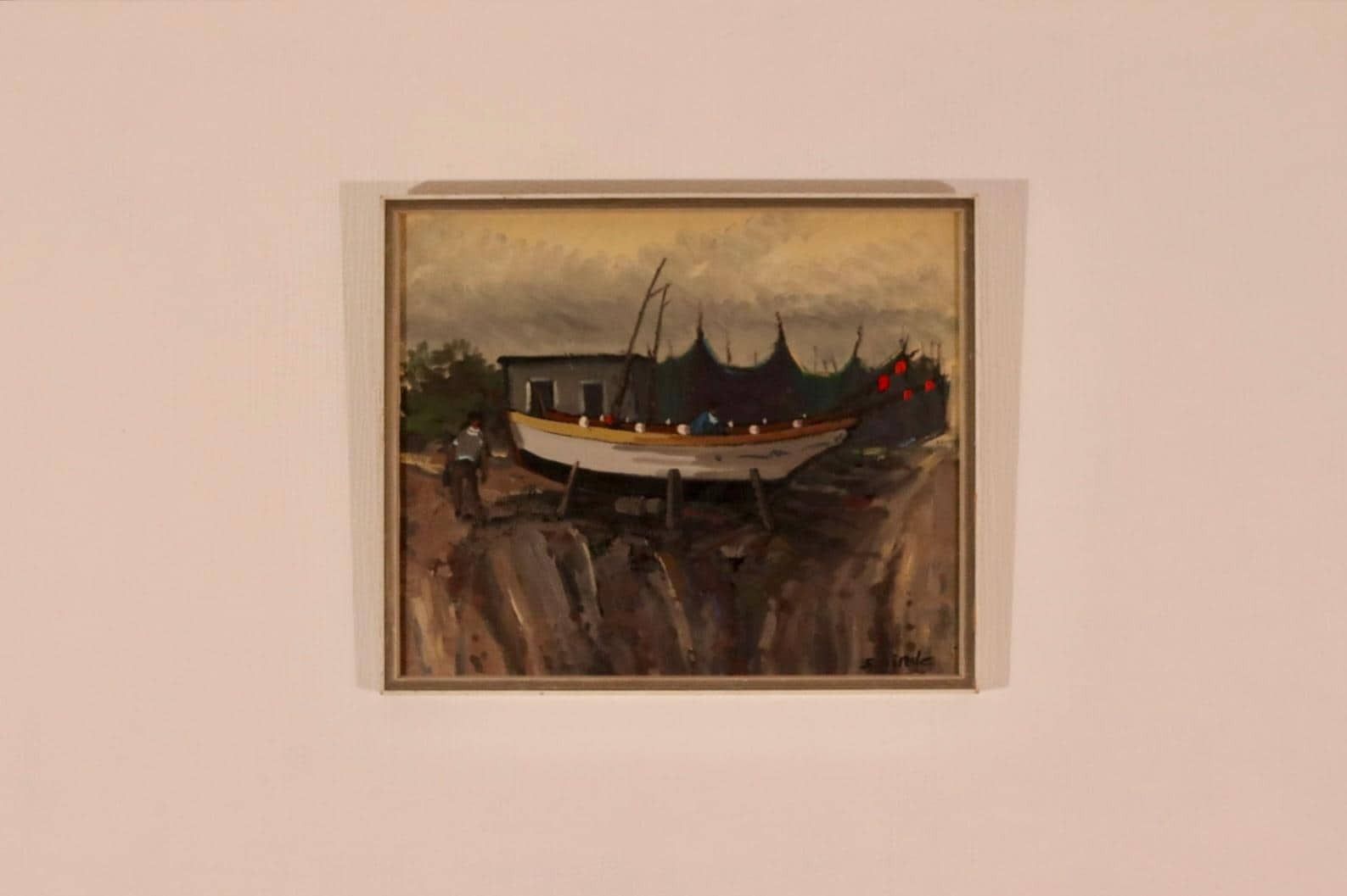 Original Mid Century  Swedish Oil On Canvas – “Toulodo” By S. Sinde – Vintage & Dated 1969, Framed  49 × 41 Cm (19.3" × 16.1") photo furniture