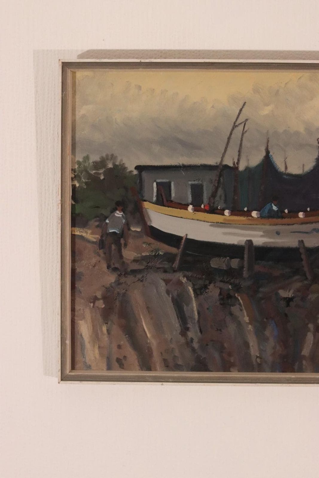 photo furniture Original Mid Century  Swedish Oil On Canvas – “Toulodo” By S. Sinde – Vintage & Dated 1969, Framed  49 × 41 Cm (19.3" × 16.1")