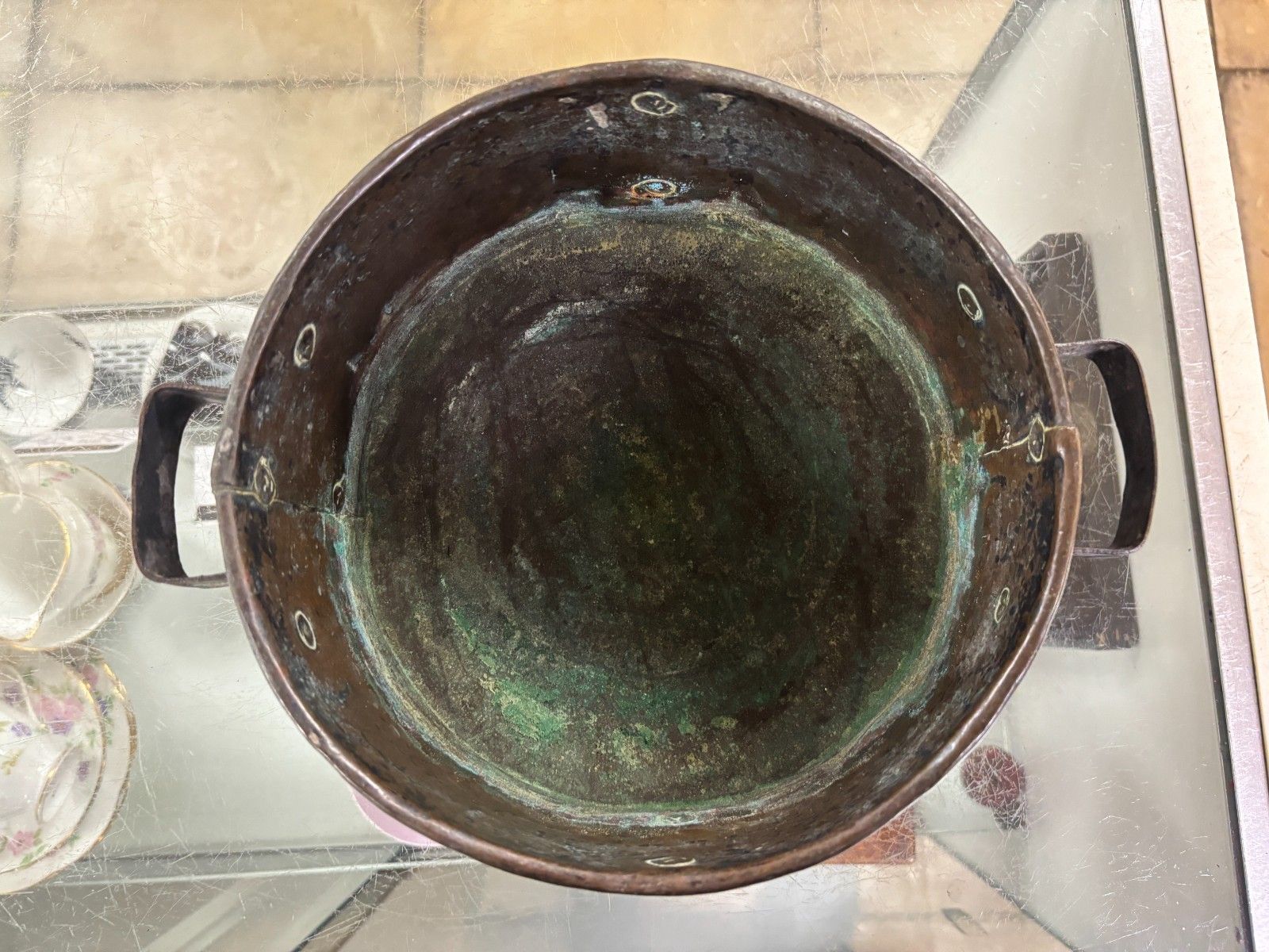 Antique Copper & Iron Plant Pot/ Fireside Coal Bucket photo 55.0